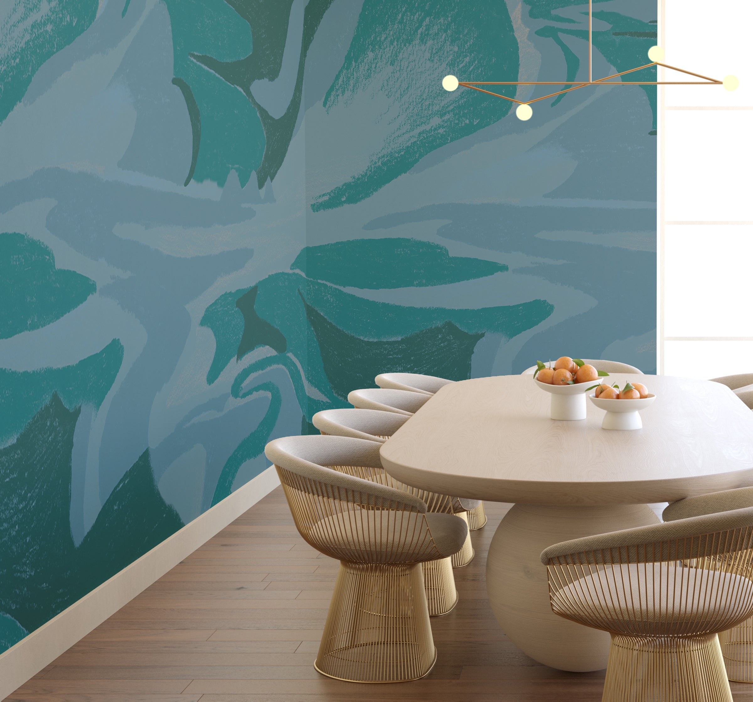 American Landscape© Mural Wallpaper in teal