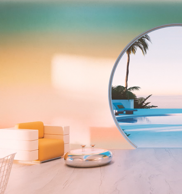 The Horizon© Wallpaper in Miami in a post-modern interior from drop it MODERN