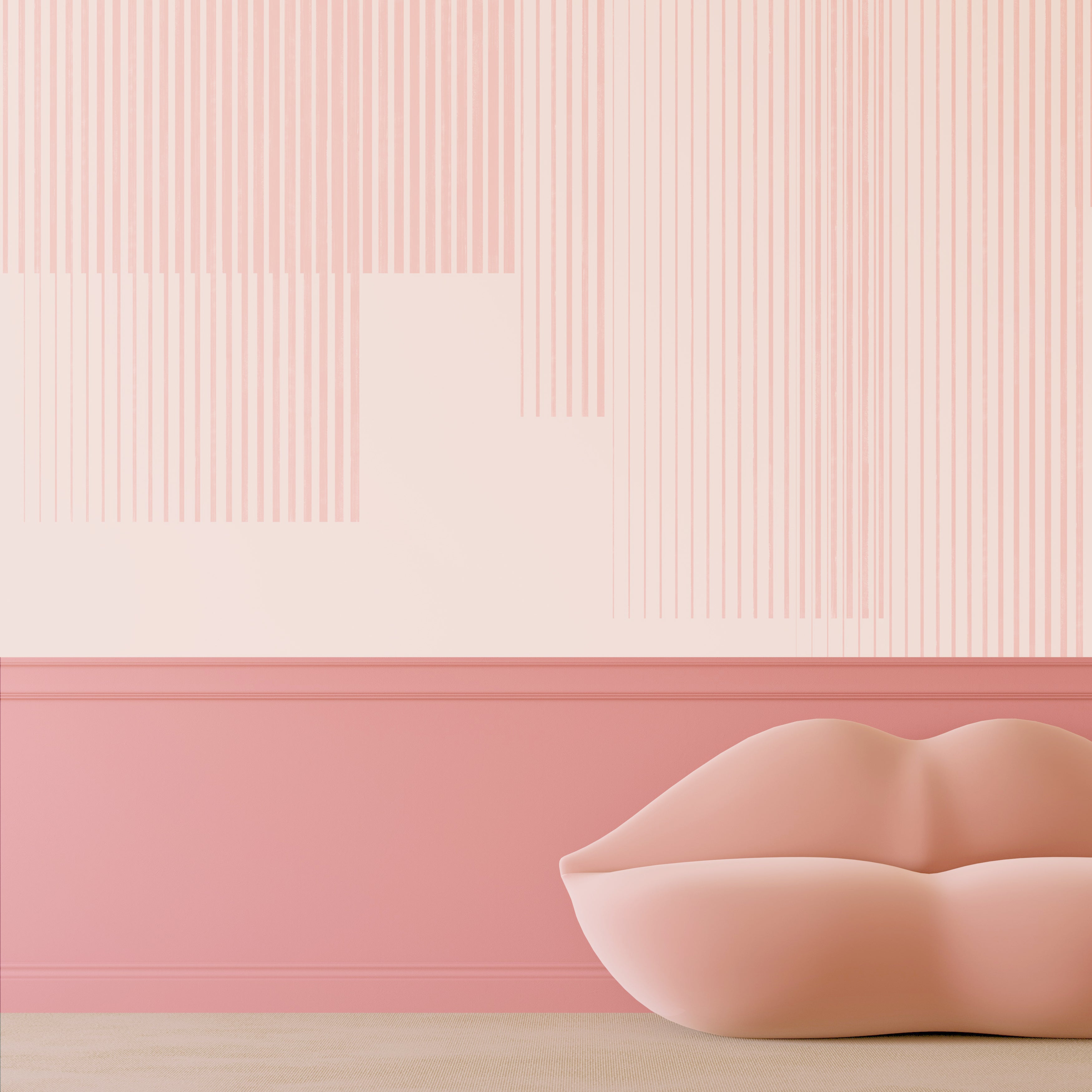 Seismic© Mural Wallpaper in macaroon