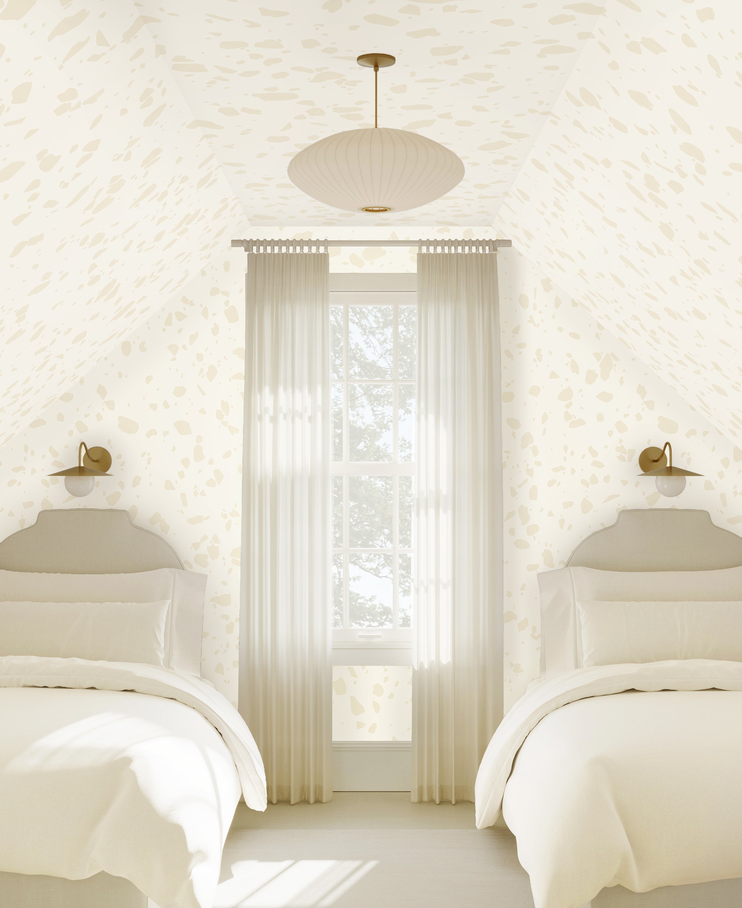 Terrazzo II© Wallpaper in Creme