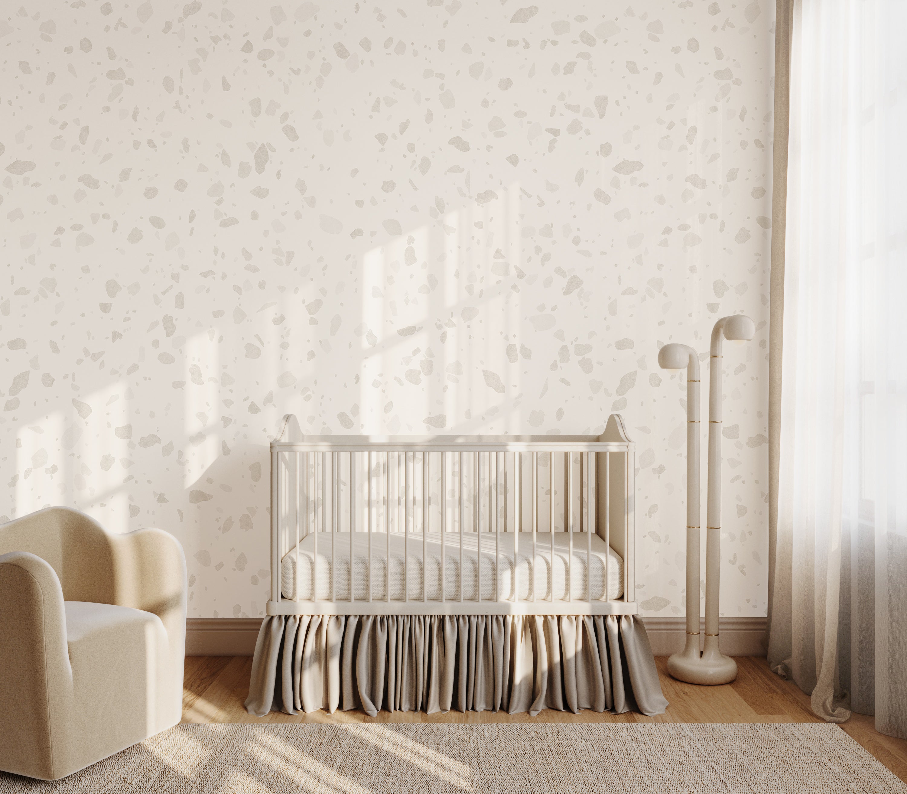 Terrazzo II© Wallpaper in Grey
