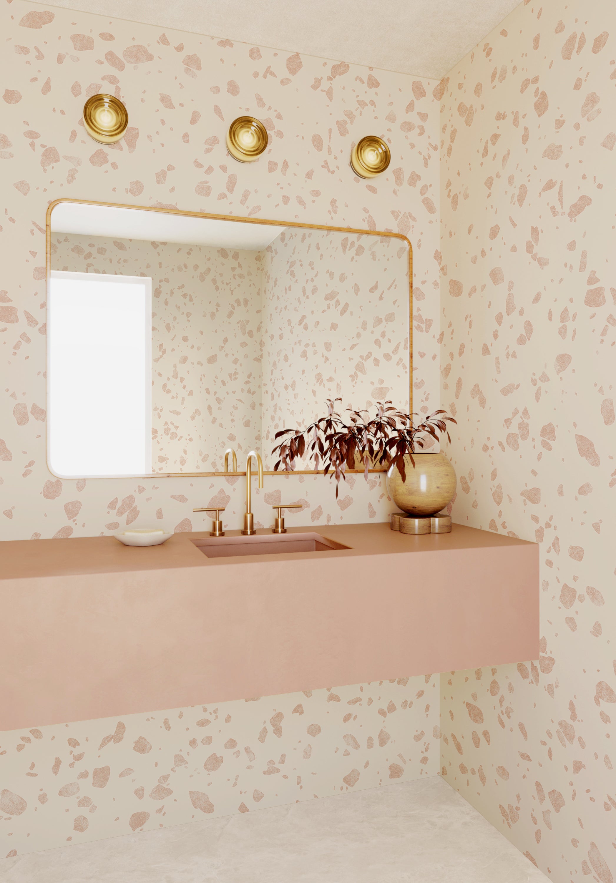 Terrazzo II© Wallpaper in Macaroon