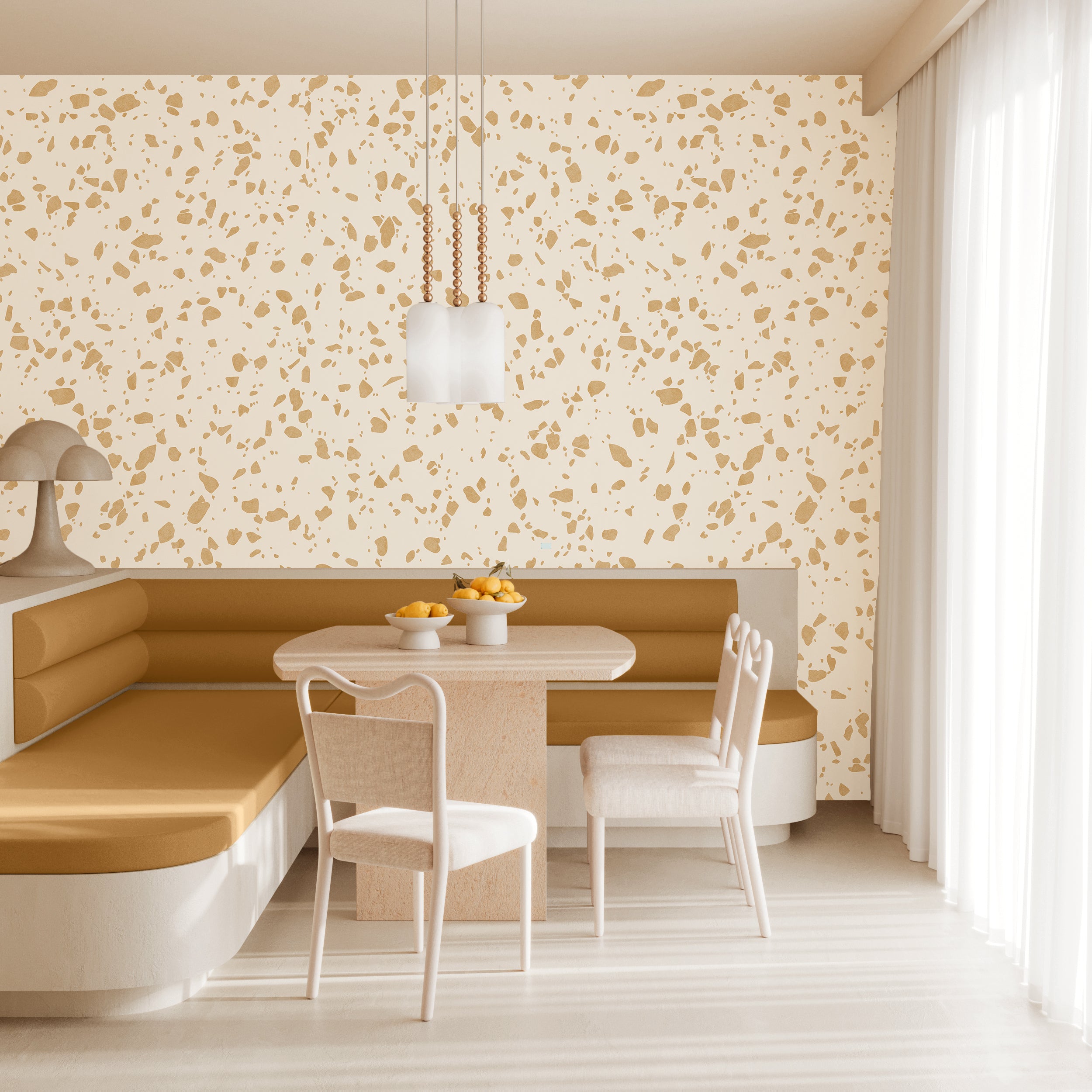Terrazzo II© Wallpaper in Mustard