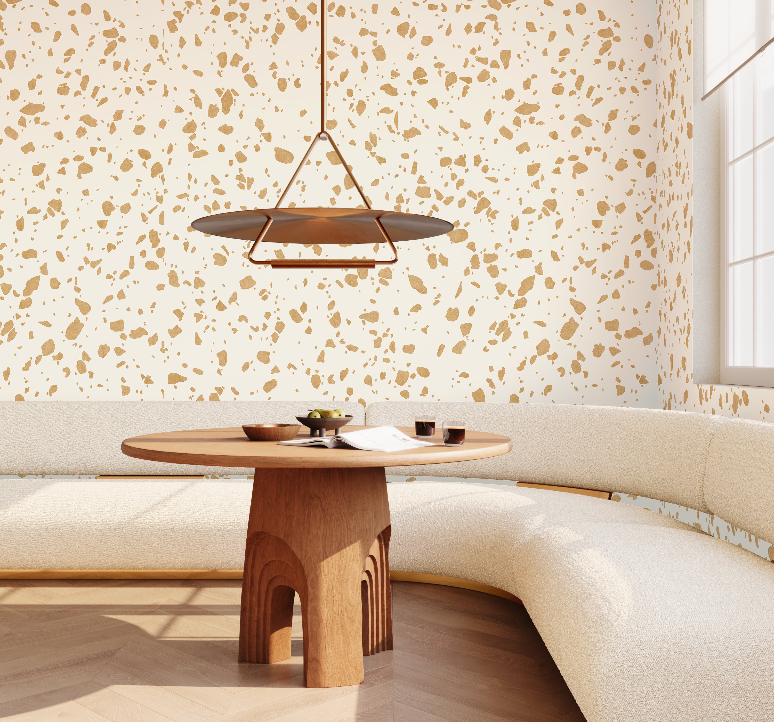 Terrazzo II© Wallpaper in Mustard