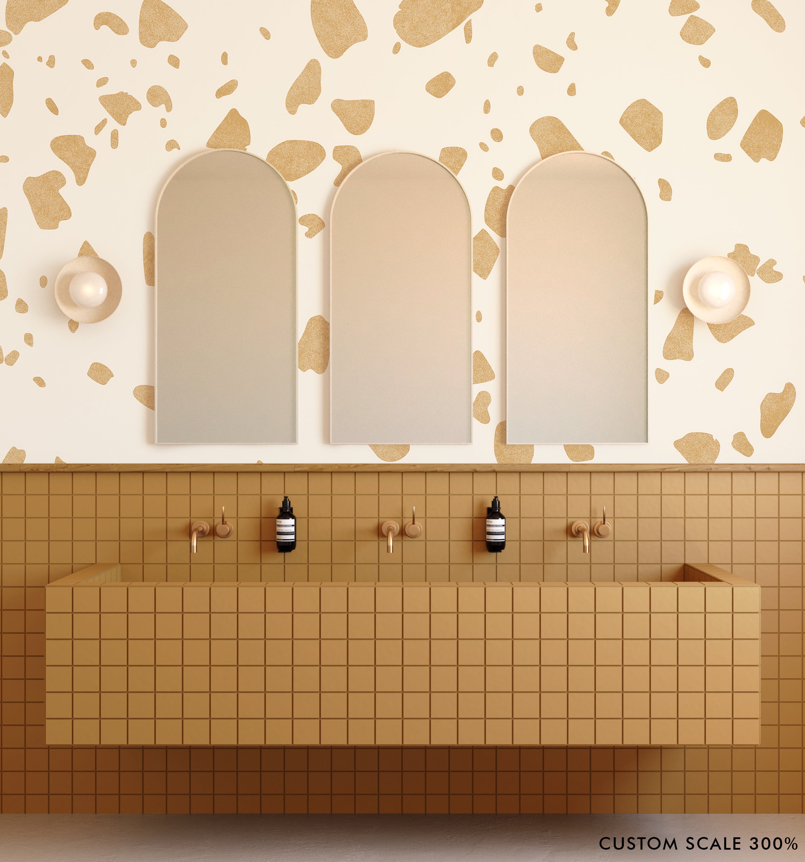 Terrazzo II© Wallpaper in Mustard