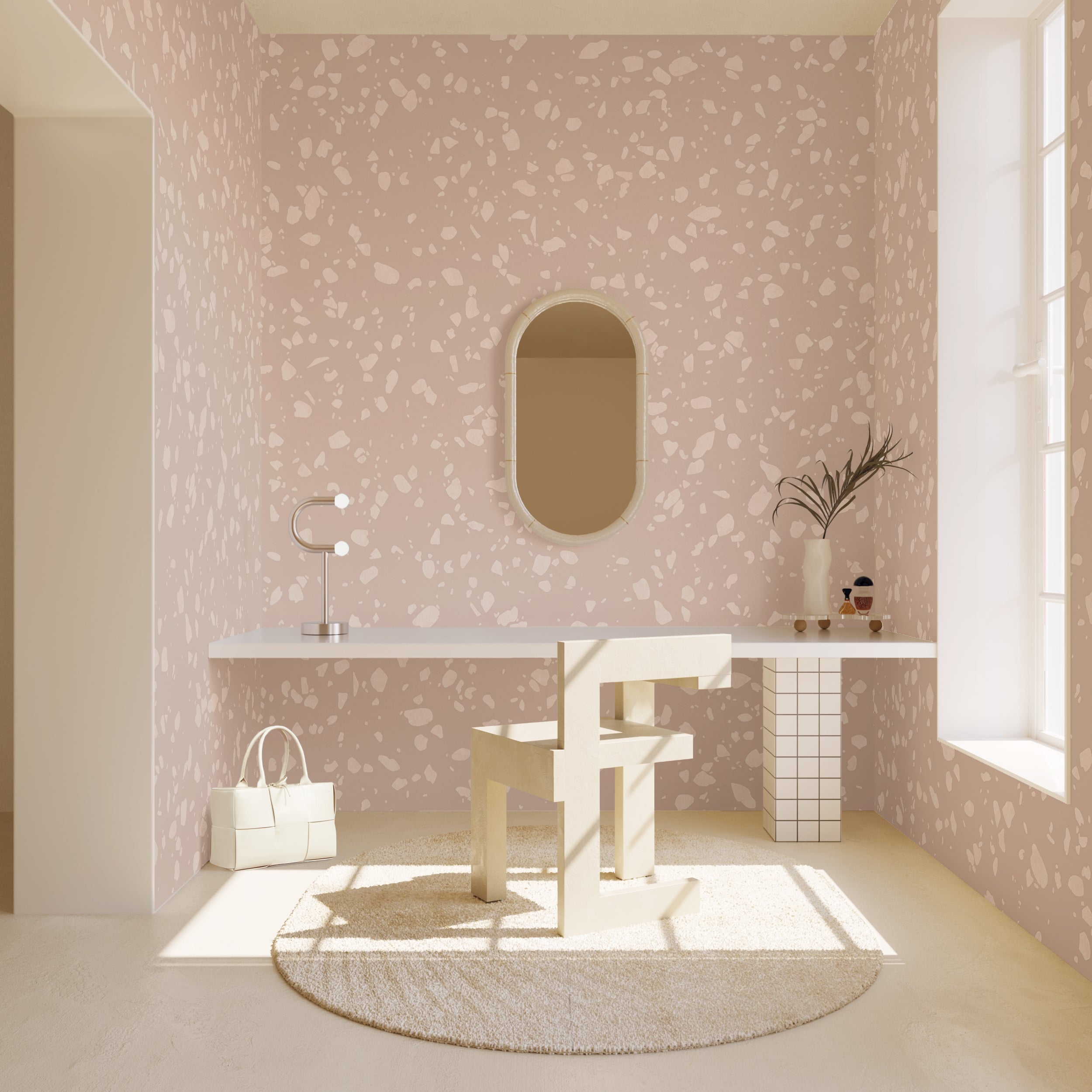 Terrazzo II© Wallpaper in Petal