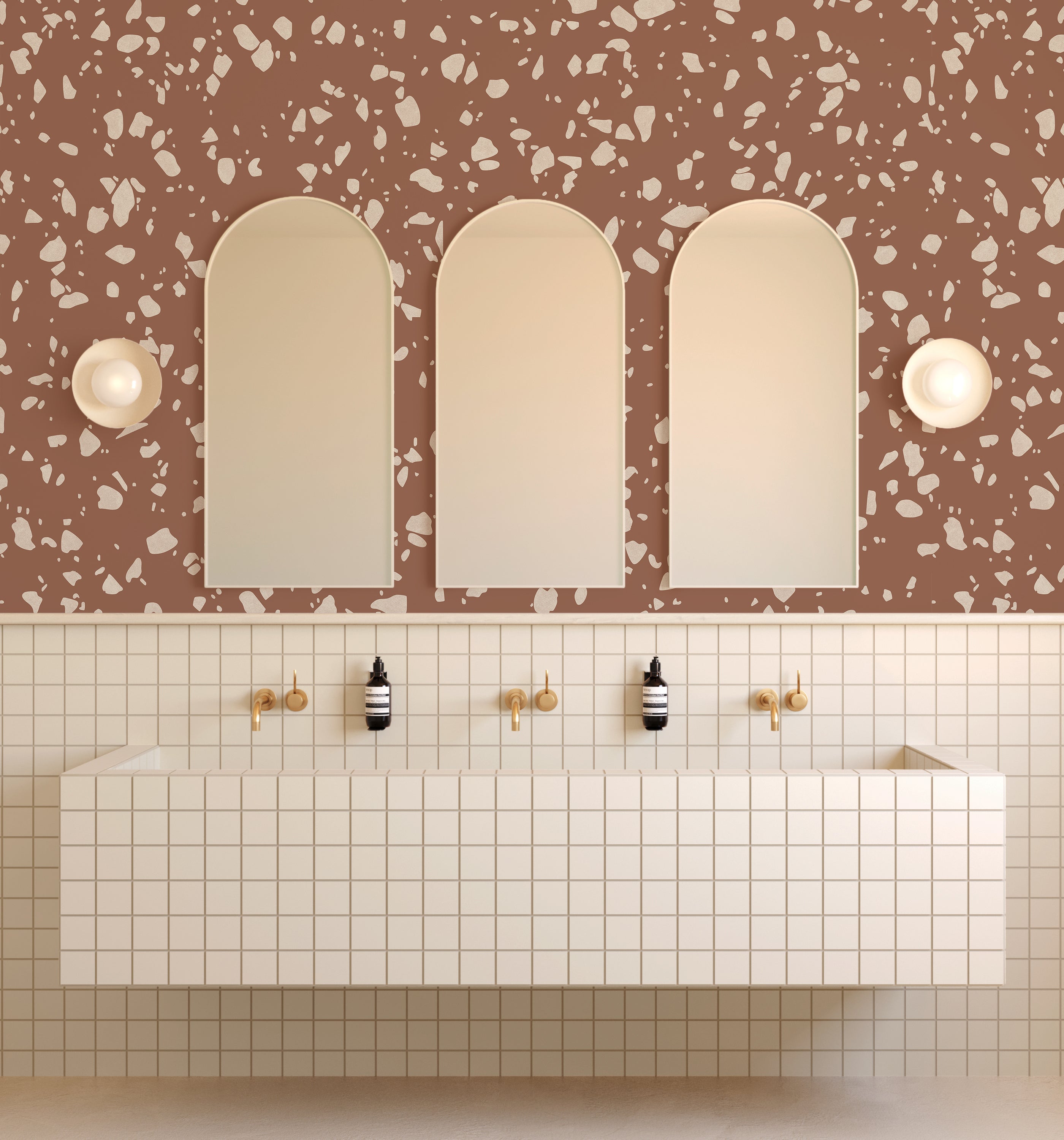 Terrazzo II© Wallpaper in Sienna