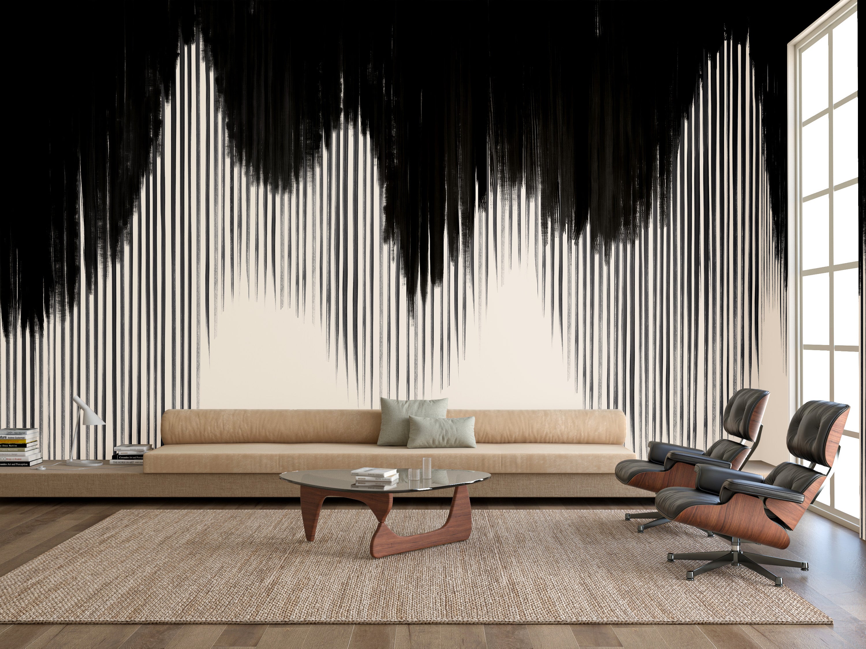 Wavelength© Mural Wallpaper in Charcoal