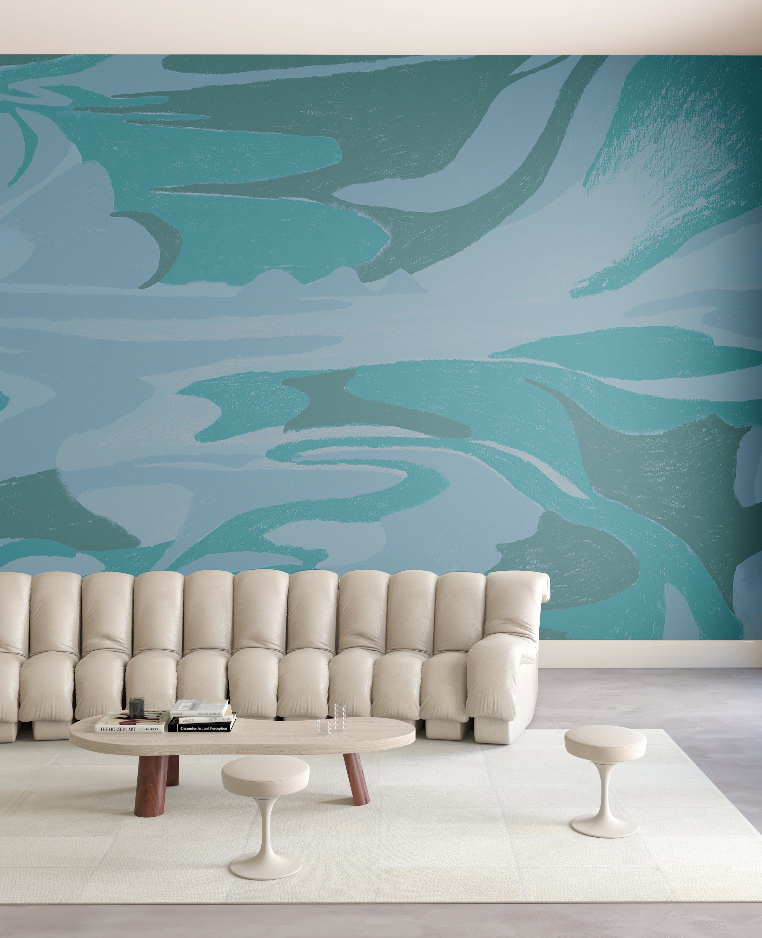 American Landscape© Mural Wallpaper in teal