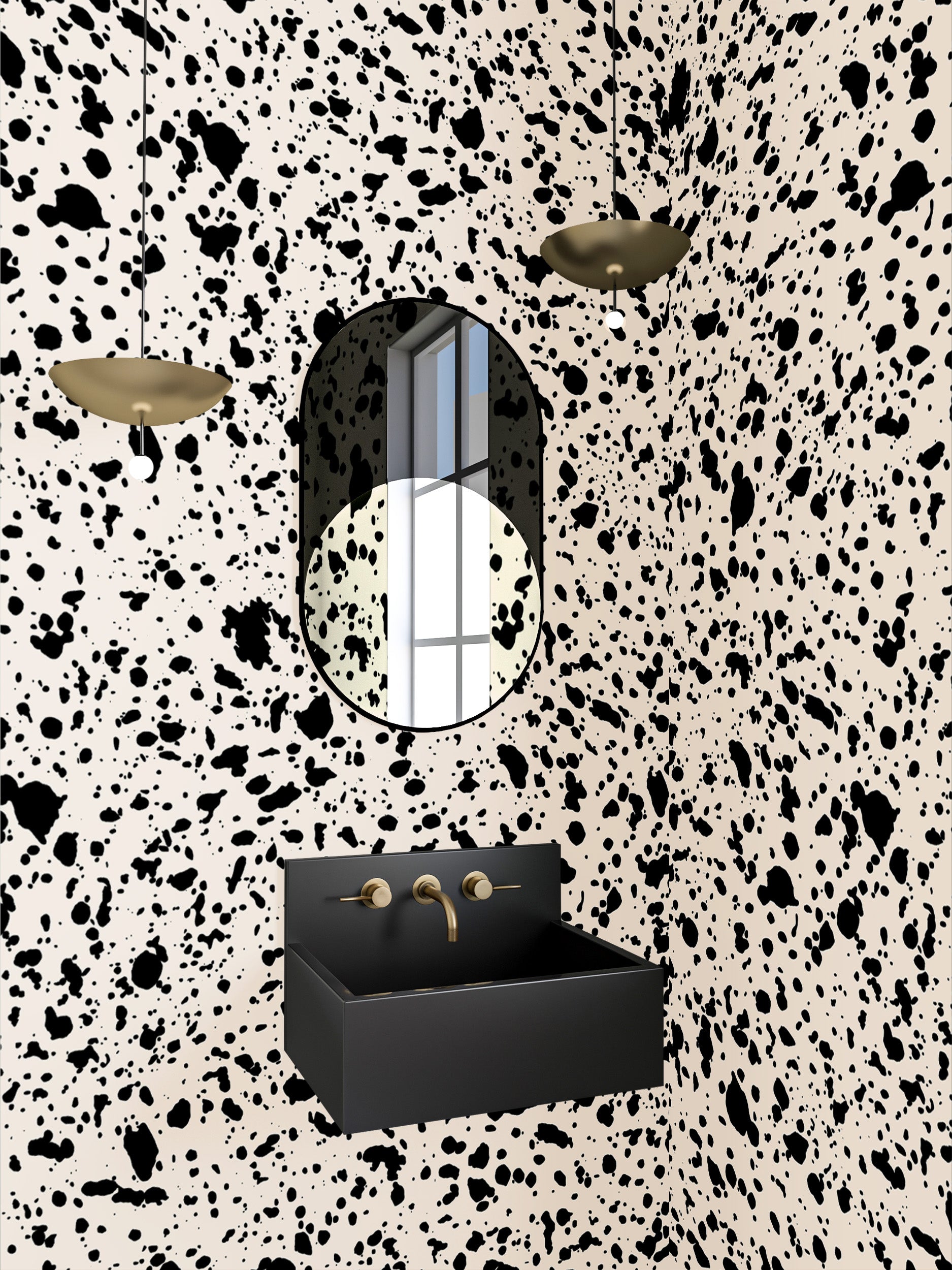 Appaloosa© Mural Wallpaper in Black + Cremé