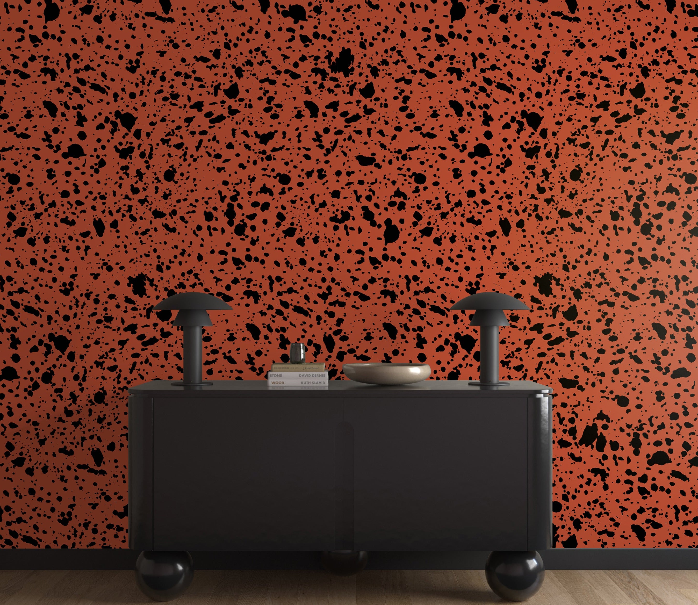 Appaloosa© Mural Wallpaper in Brick + Black