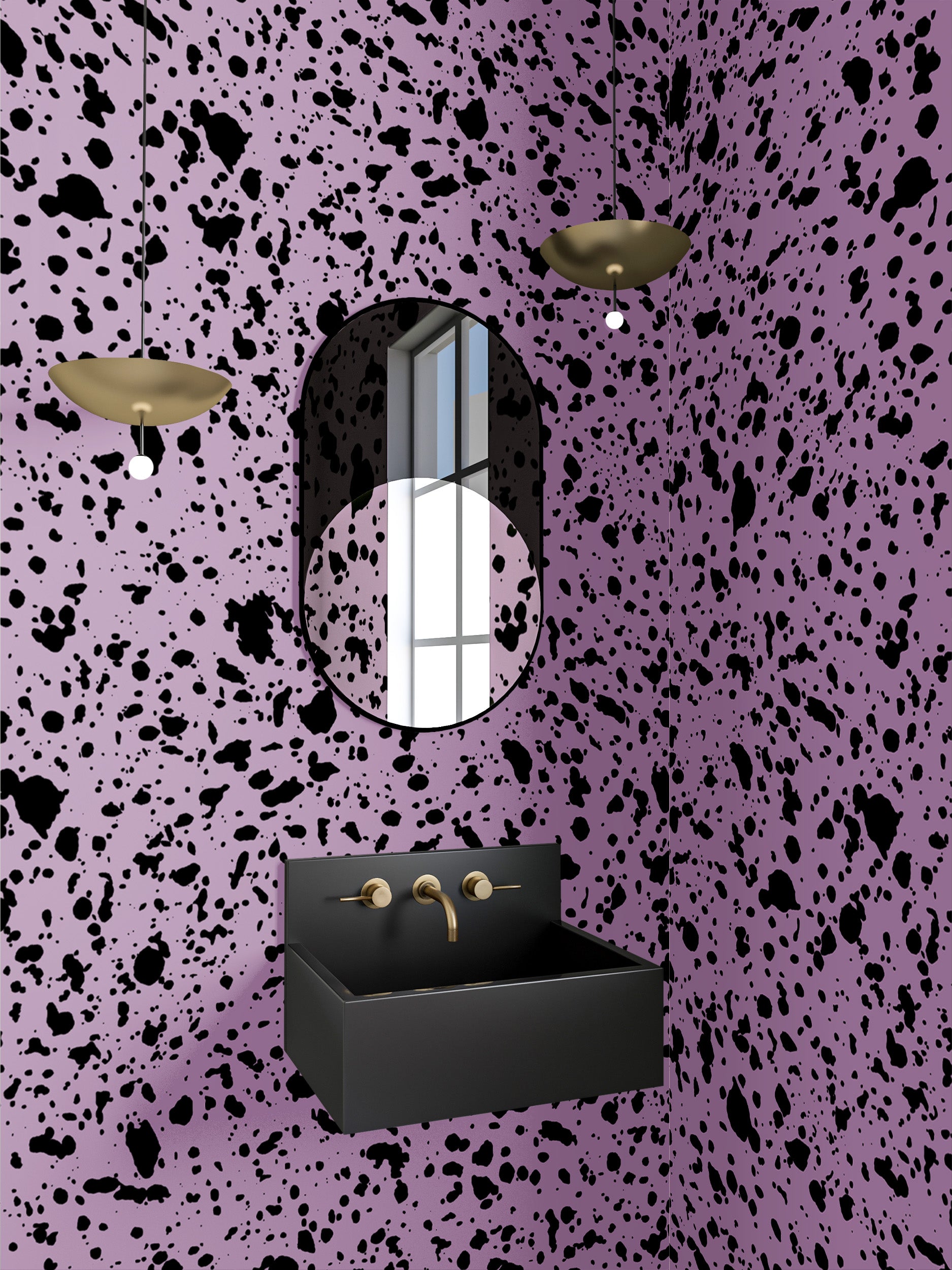 Appaloosa© Mural Wallpaper in Purple + Black
