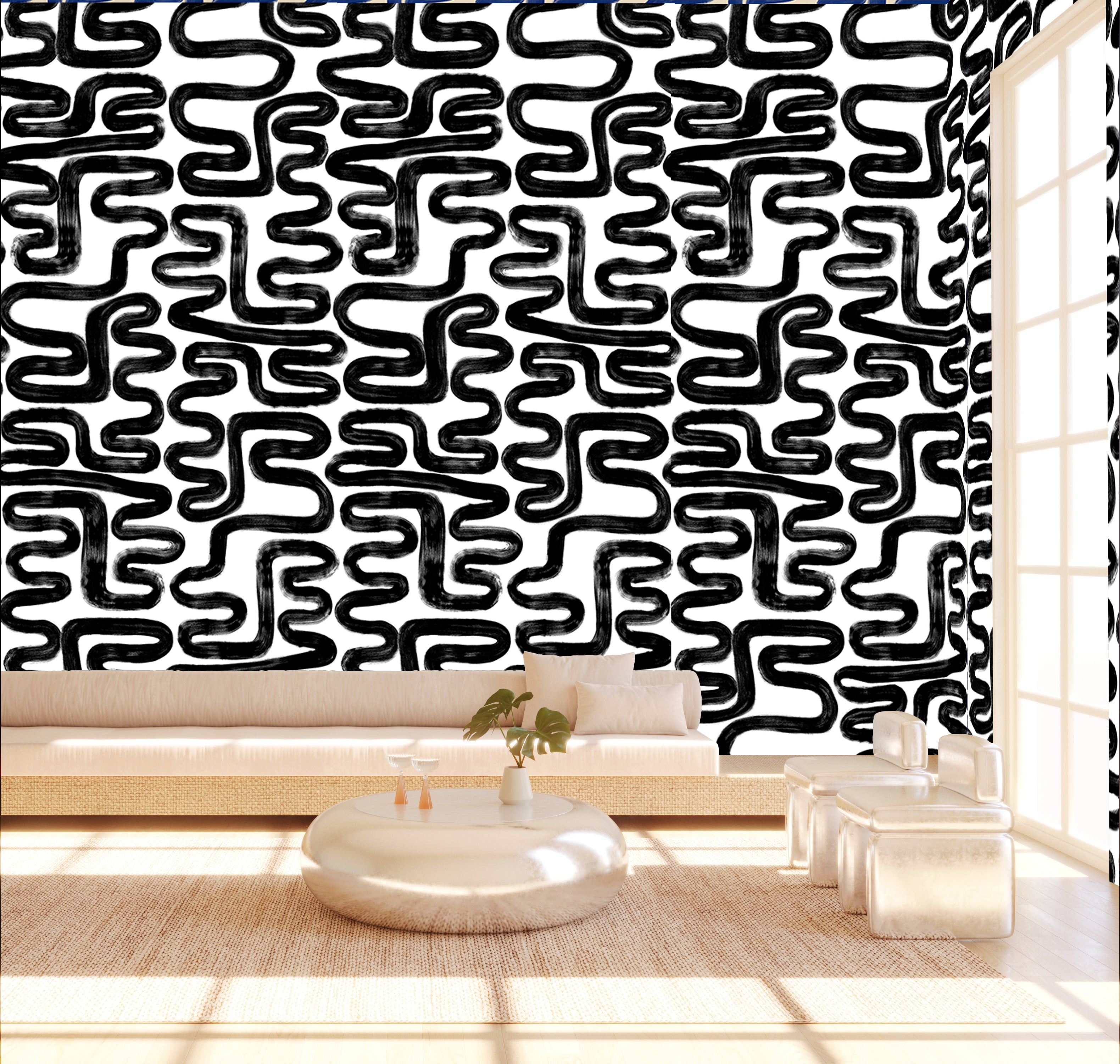 Azteca© Wallpaper in Black + White