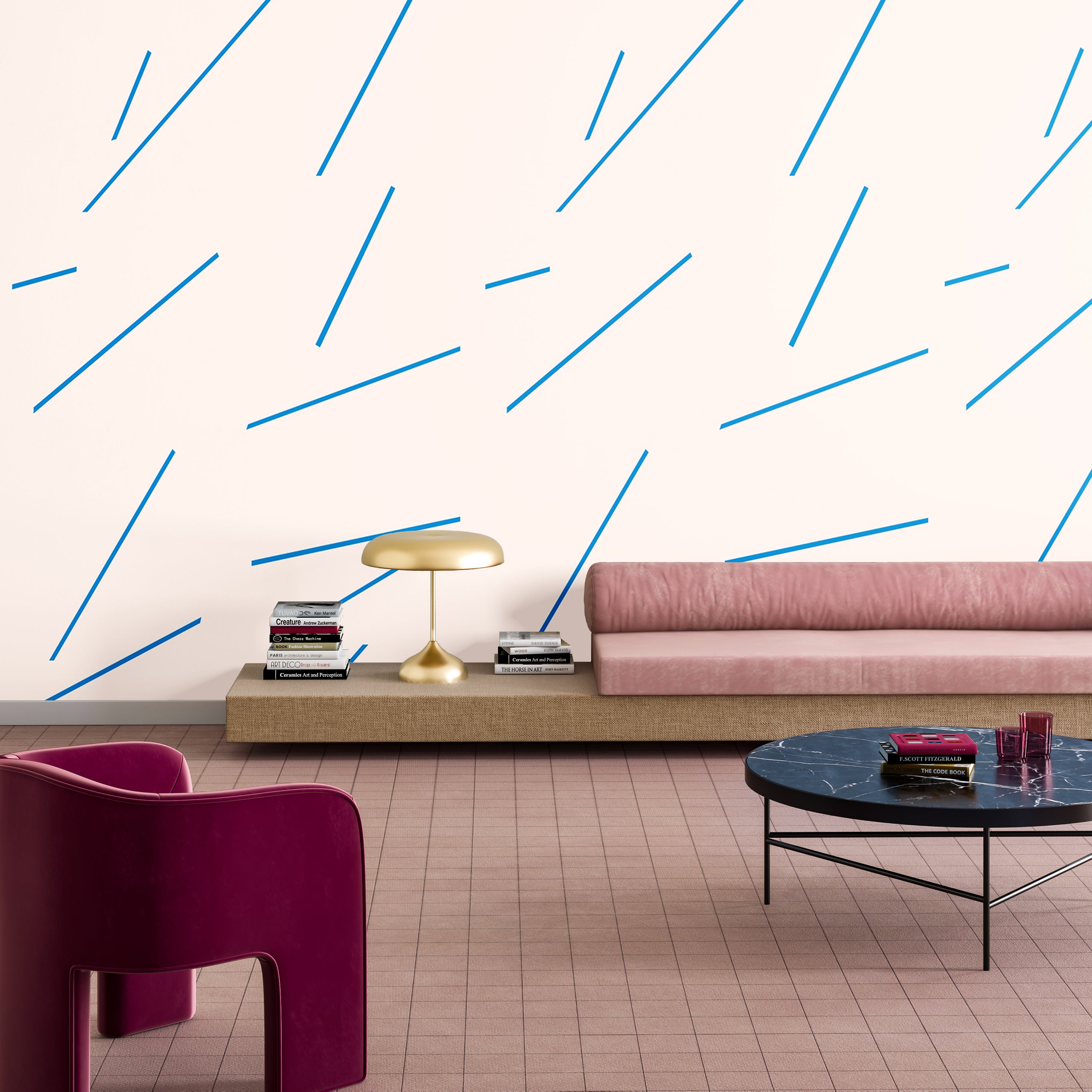 Bang Dem Sticks© Wallpaper in Electric Blue