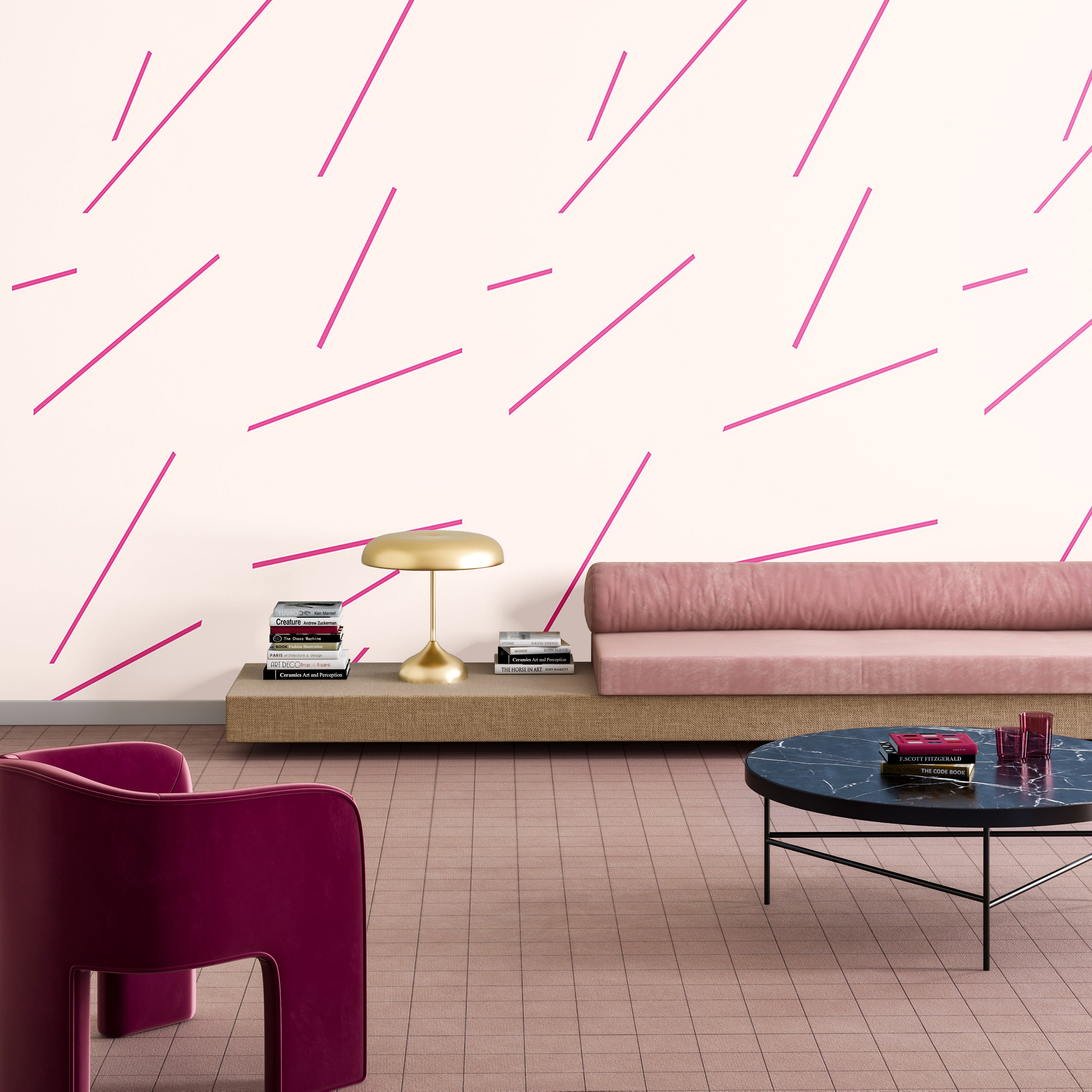 Bang Dem Sticks© Wallpaper in Fuchsia