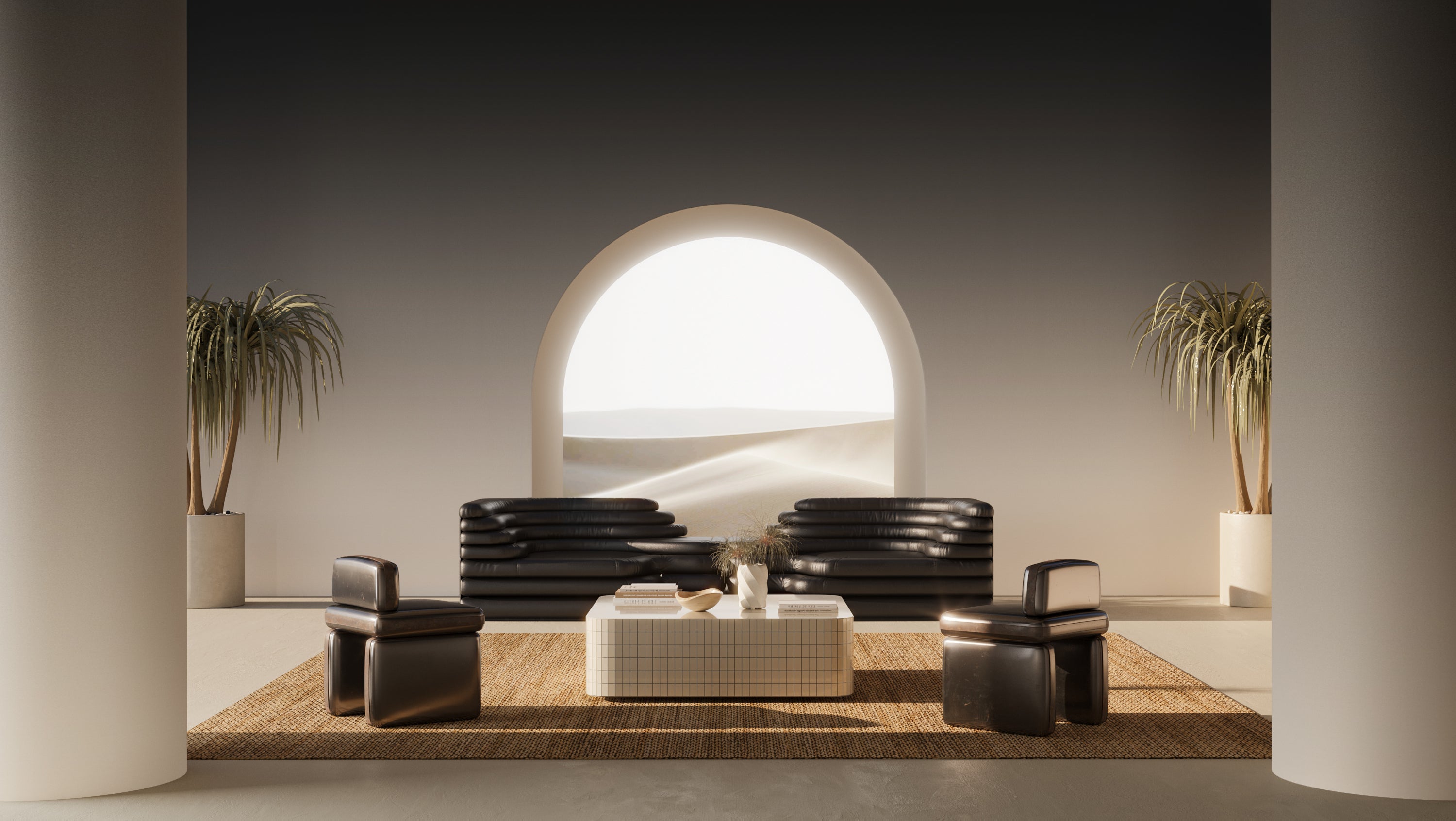 The Evaporate© Wallpaper in Charcoal in an interior from drop it MODERN.