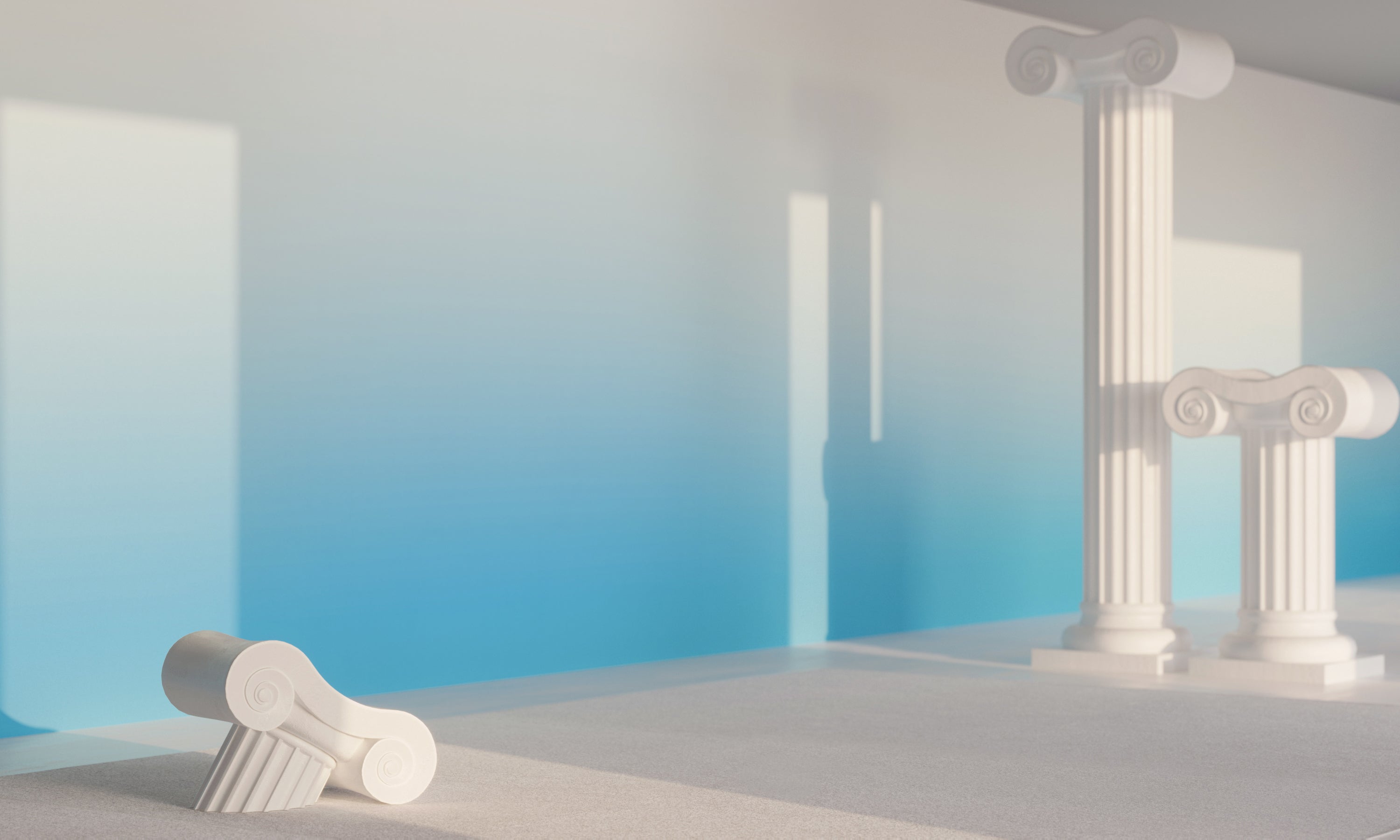 The Evaporate© Wallpaper in Ocean in an interior from drop it MODERN.