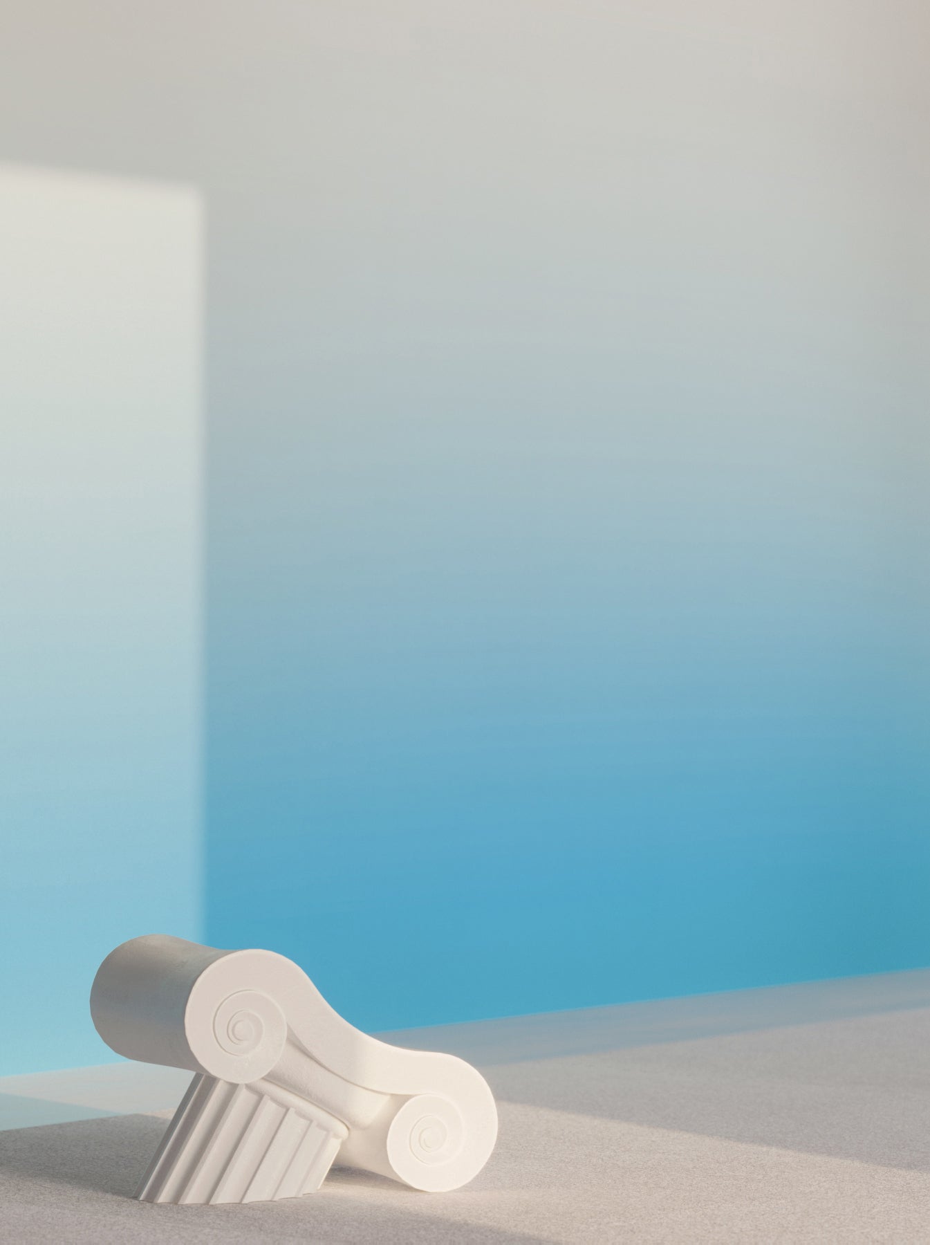 The Evaporate© Wallpaper in Ocean in an exhibit from drop it MODERN.