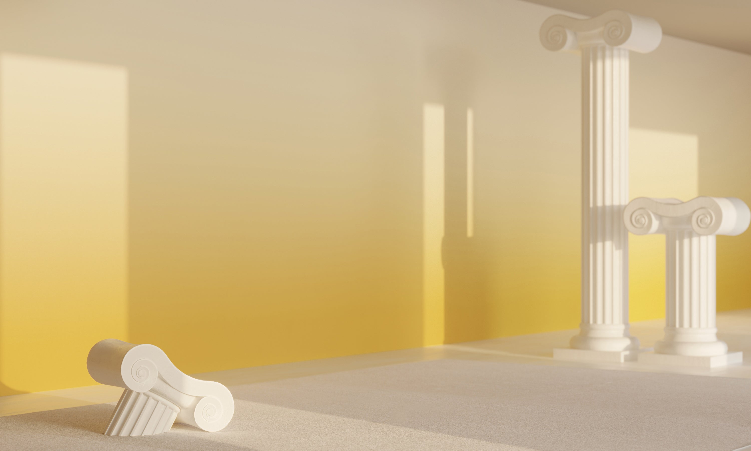 The Evaporate© Wallpaper in Sunshine in an interior from drop it MODERN.