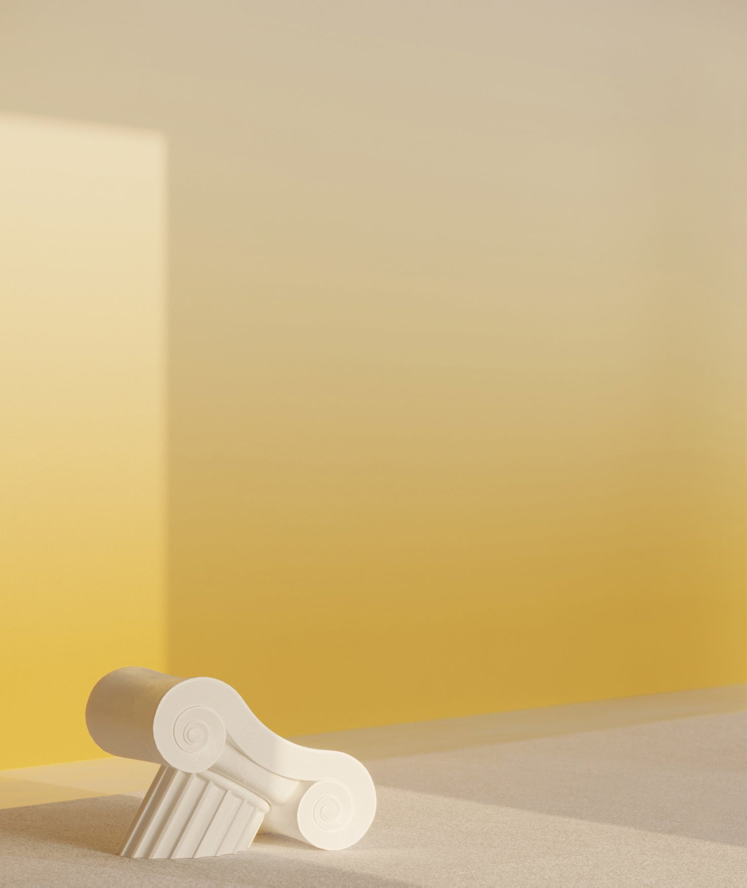 The Evaporate© Wallpaper in Sunshine in an exhibit from drop it MODERN.