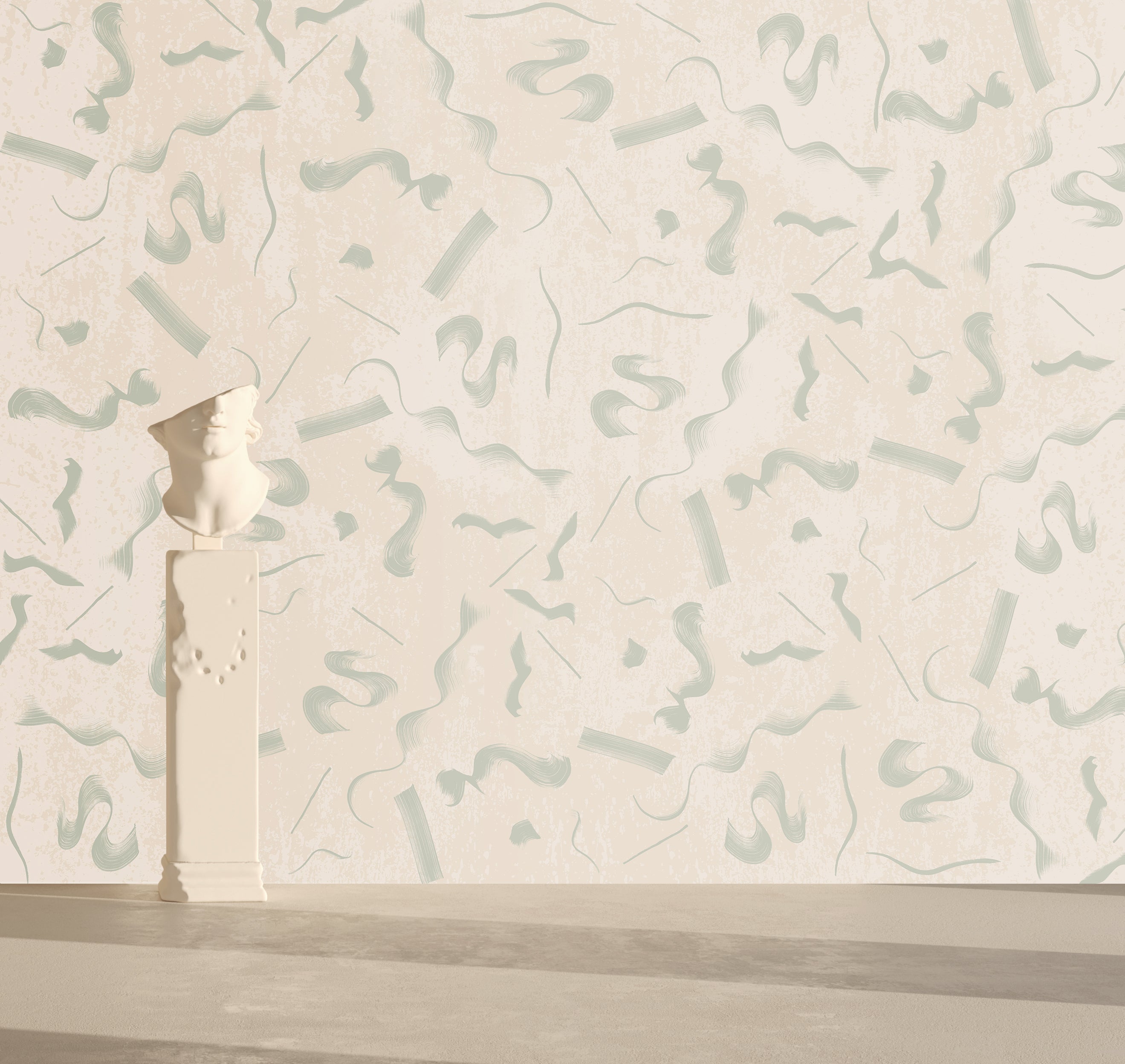 The Fusilli© Wallpaper in succulent in an interior from drop it MODERN.