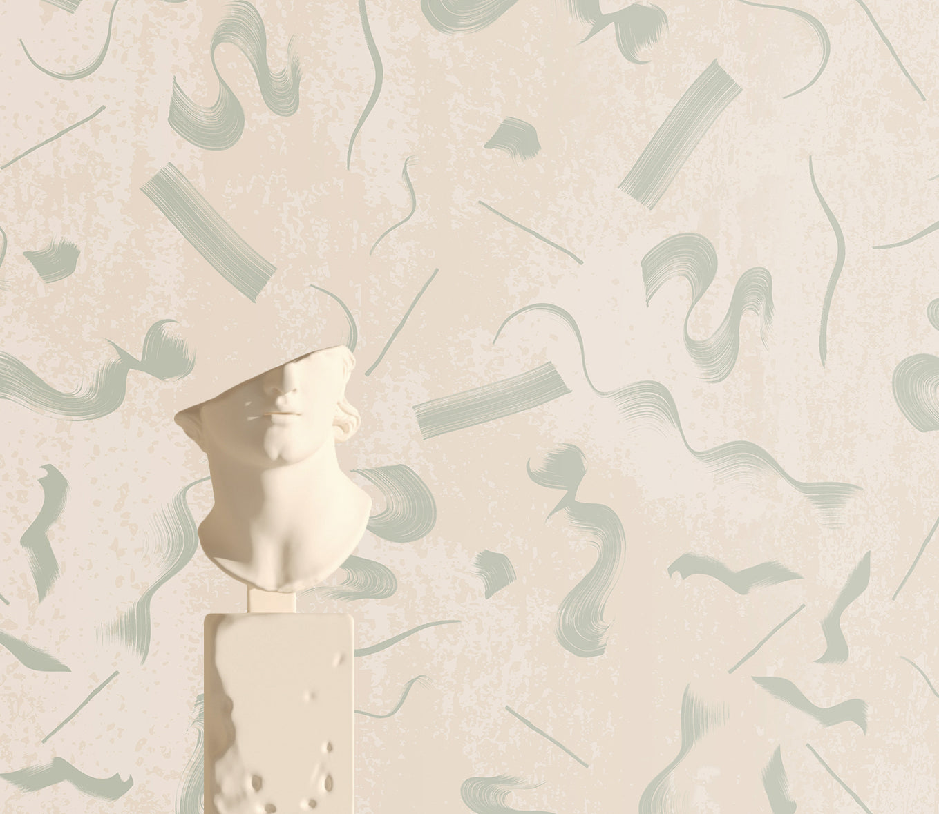 The Fusilli© Wallpaper in succulent in an exhibit from drop it MODERN.