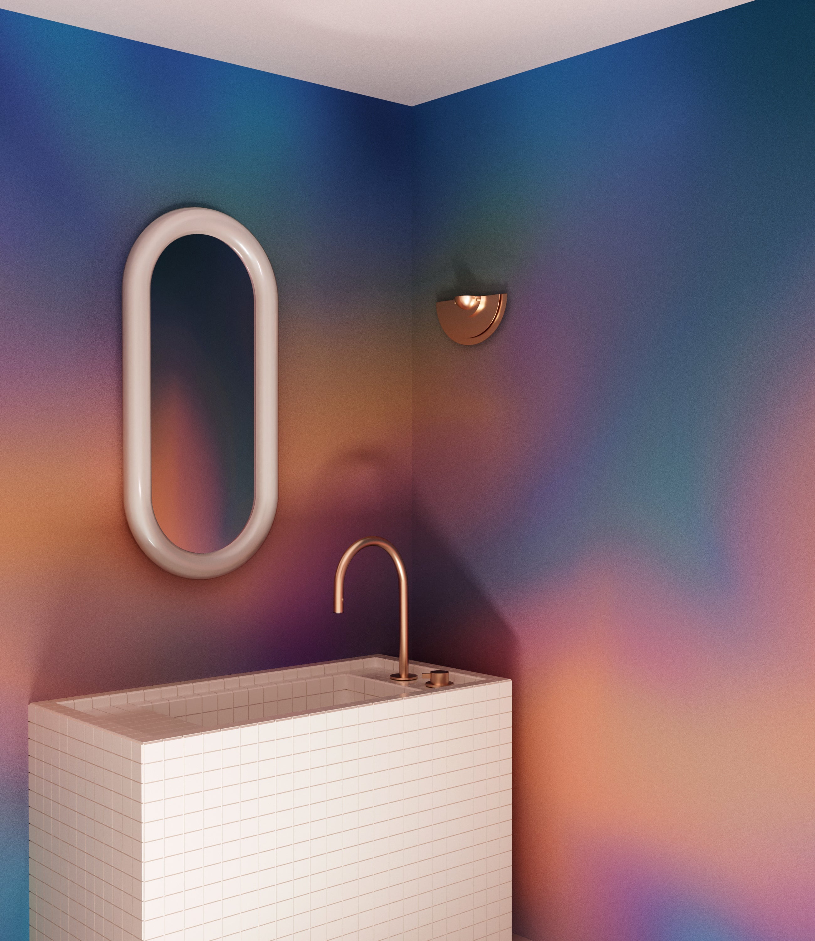 The Galaxy© Mural Wallpaper in Andromeda in a bathroom from drop it MODERN.