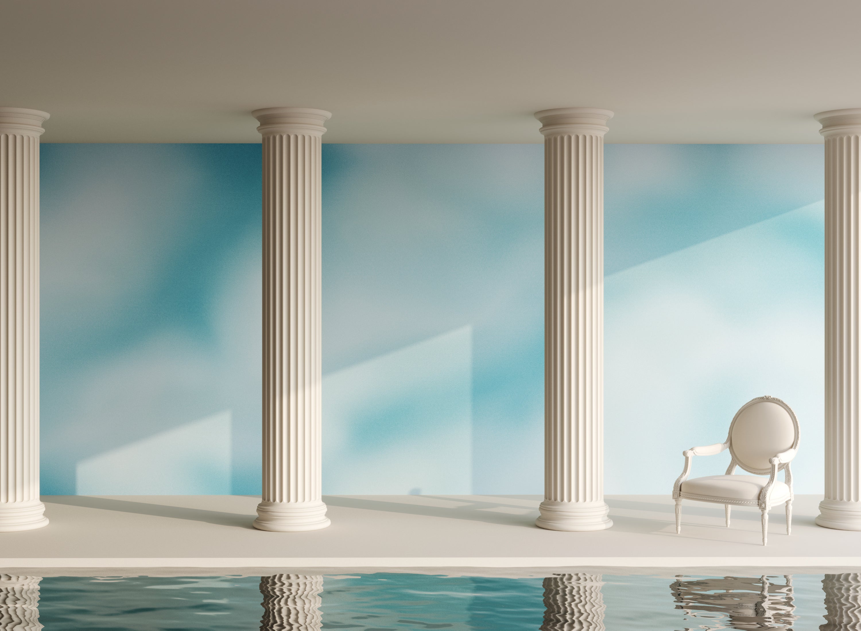 The Galaxy© Mural Wallpaper in Bluebell in an exhibit from drop it MODERN.