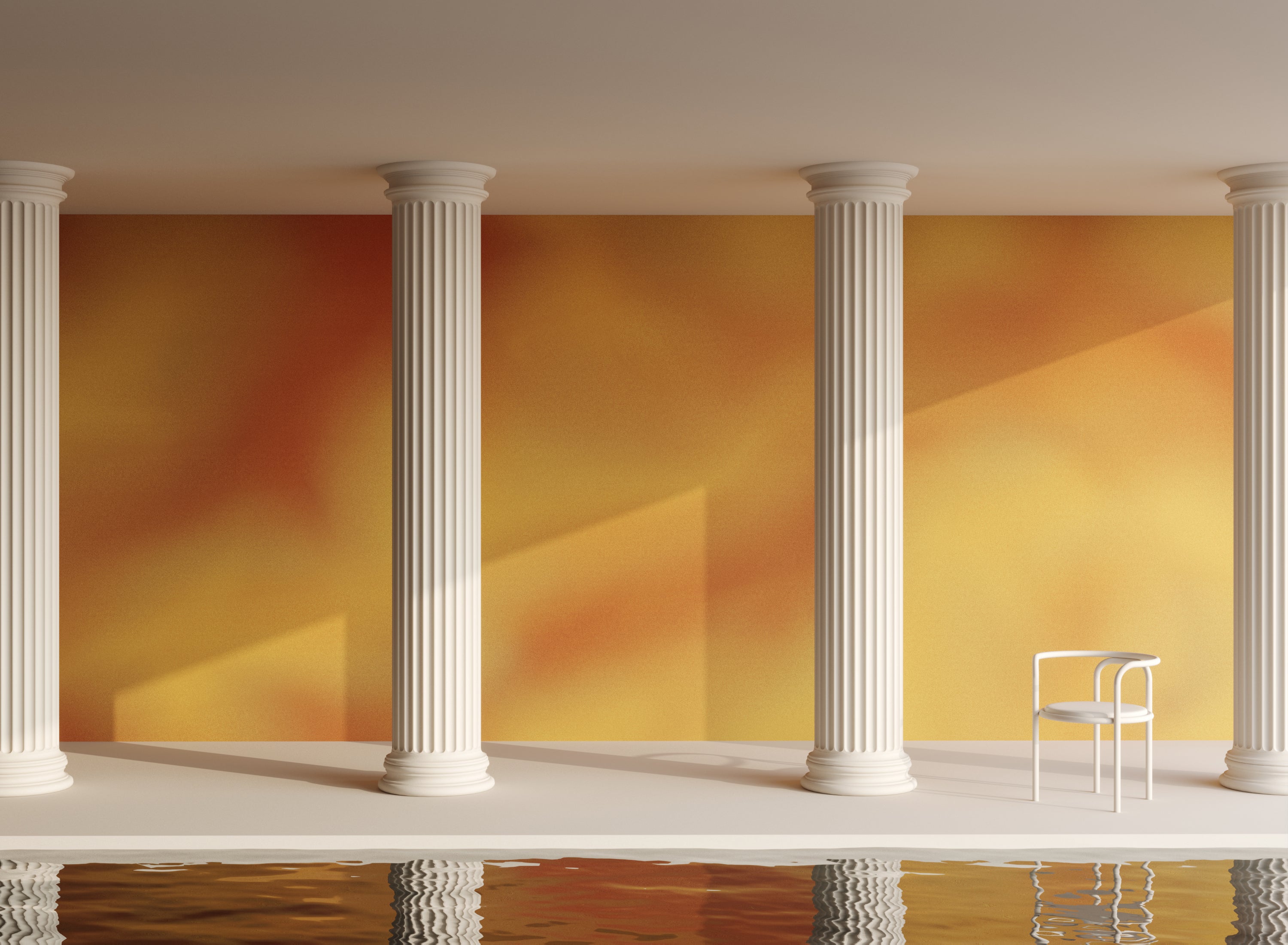 The Galaxy© Mural Wallpaper in Mandarin in an exhibit from drop it MODERN.