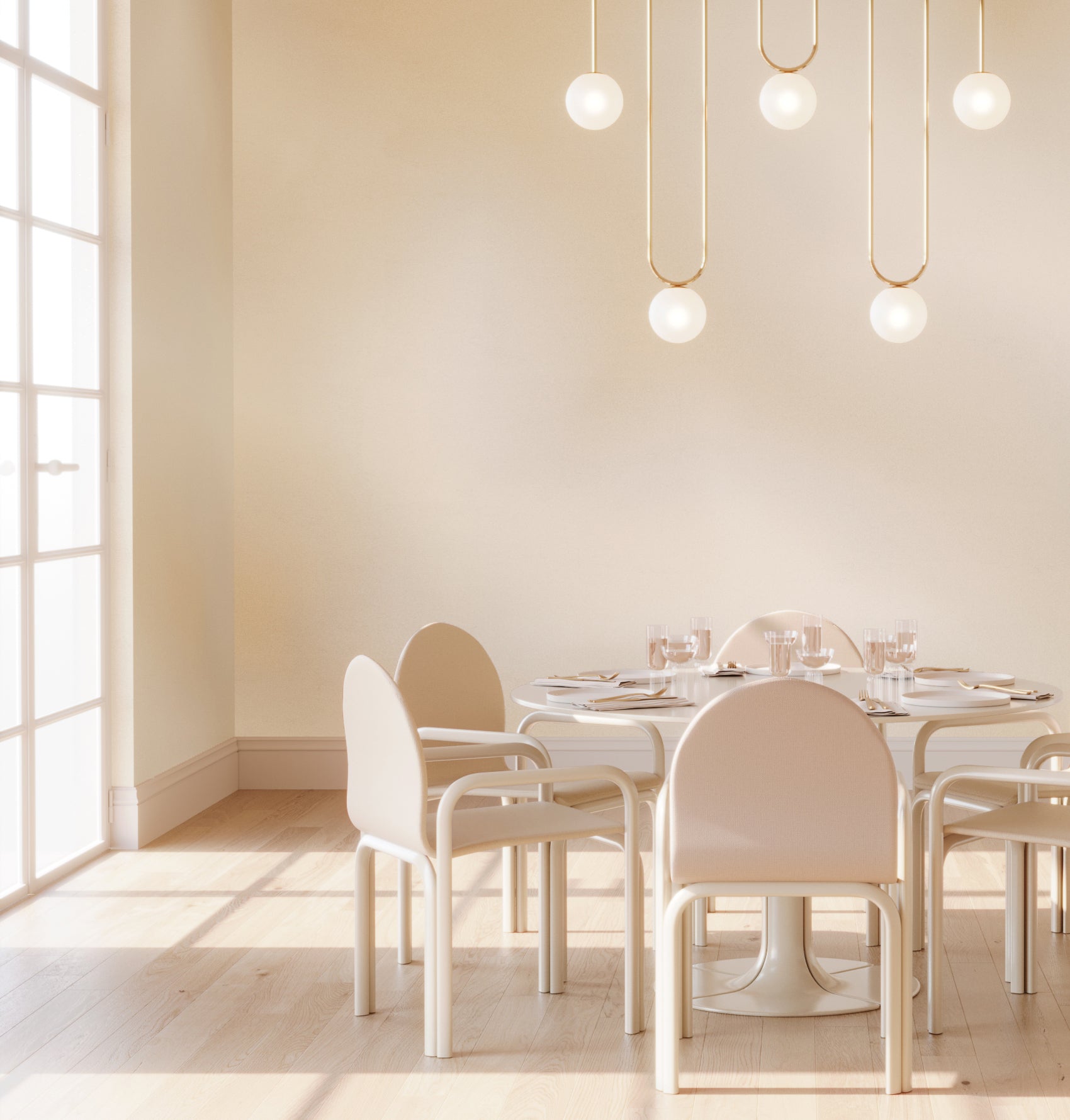 The Galaxy© Mural Wallpaper in White Sand in an interior from drop it MODERN.