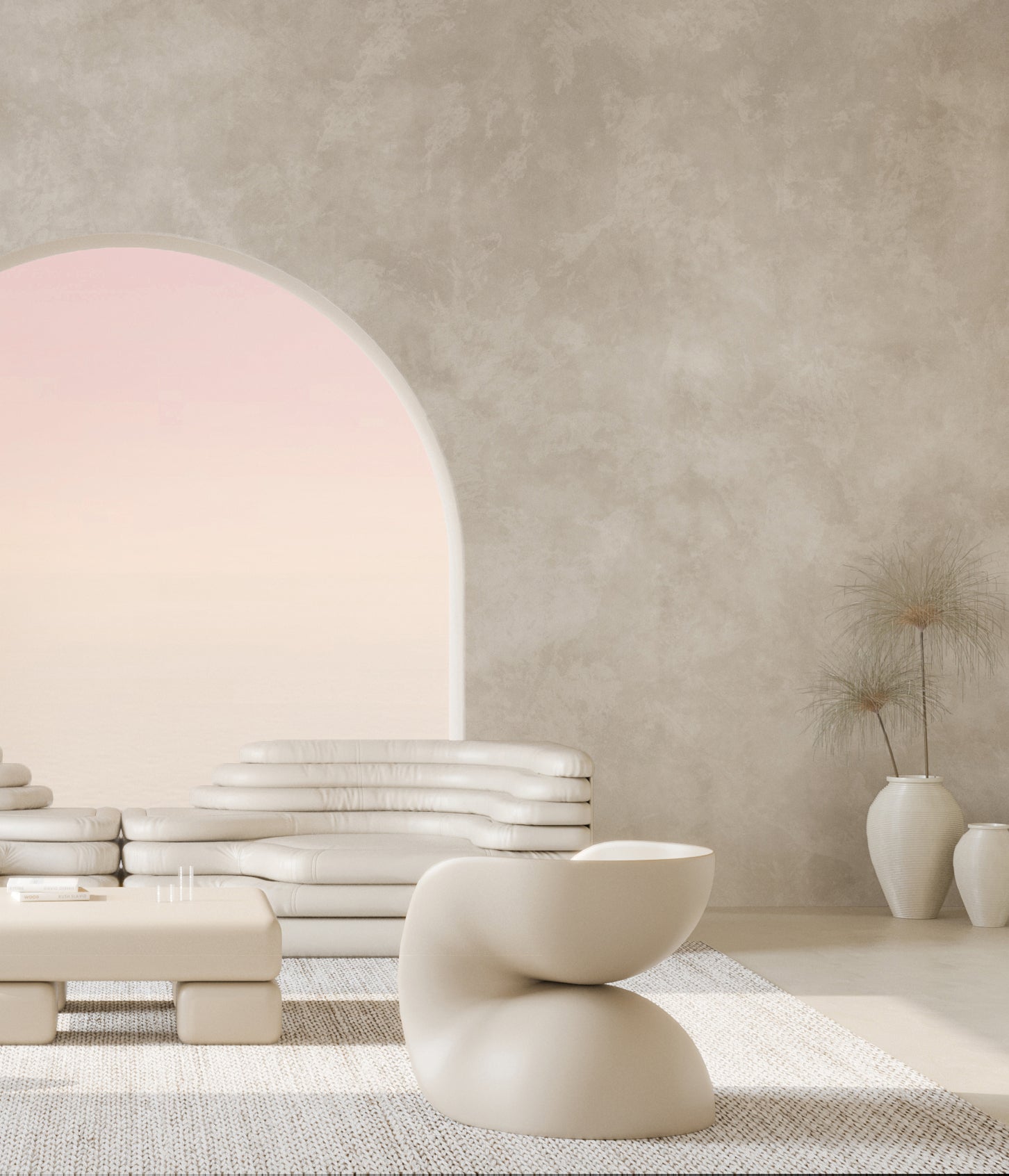 The Heavenly© Mural Wallpaper in Greige in an interior from drop it MODERN
