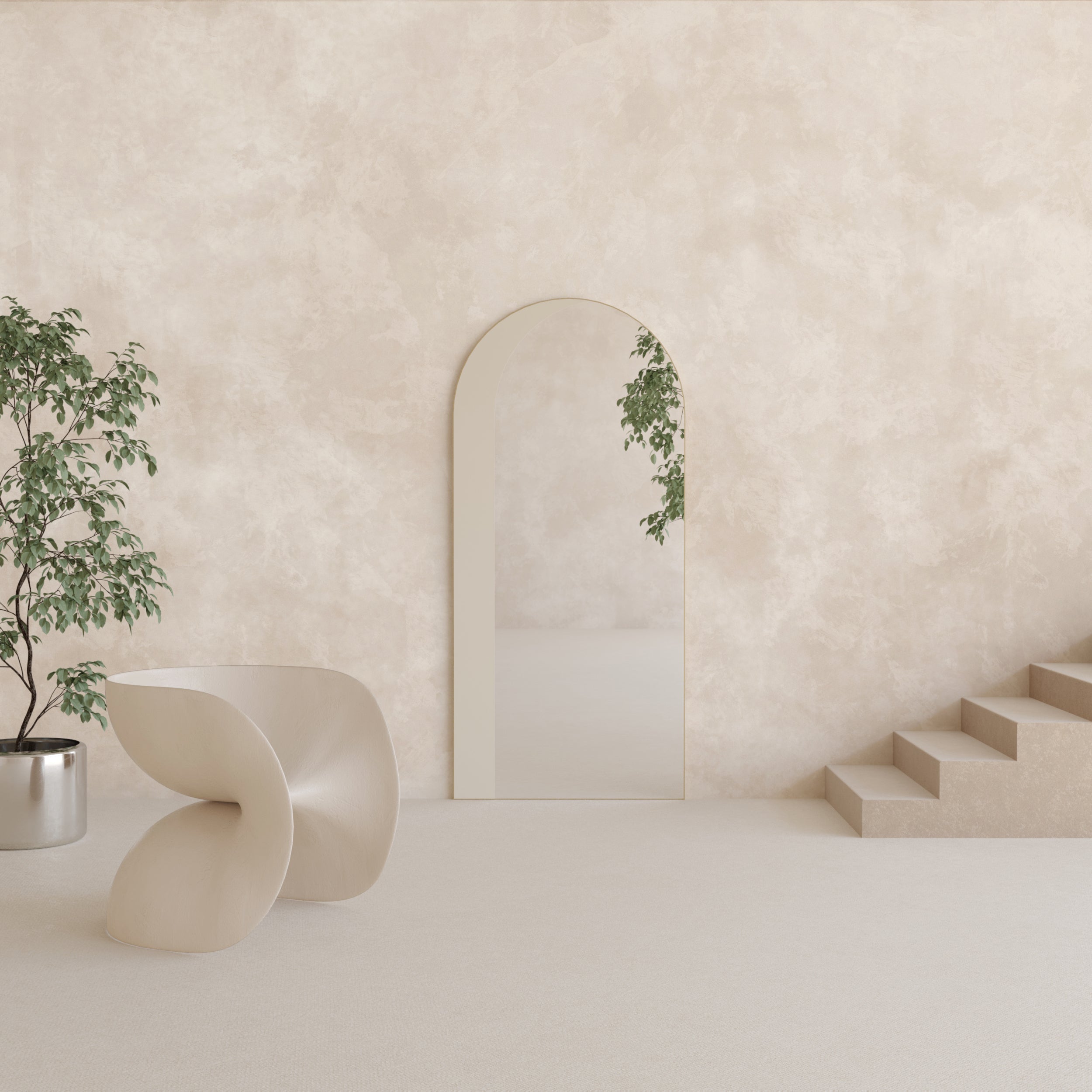 The Heavenly© Mural Wallpaper in Linen in a lounge from drop it MODERN