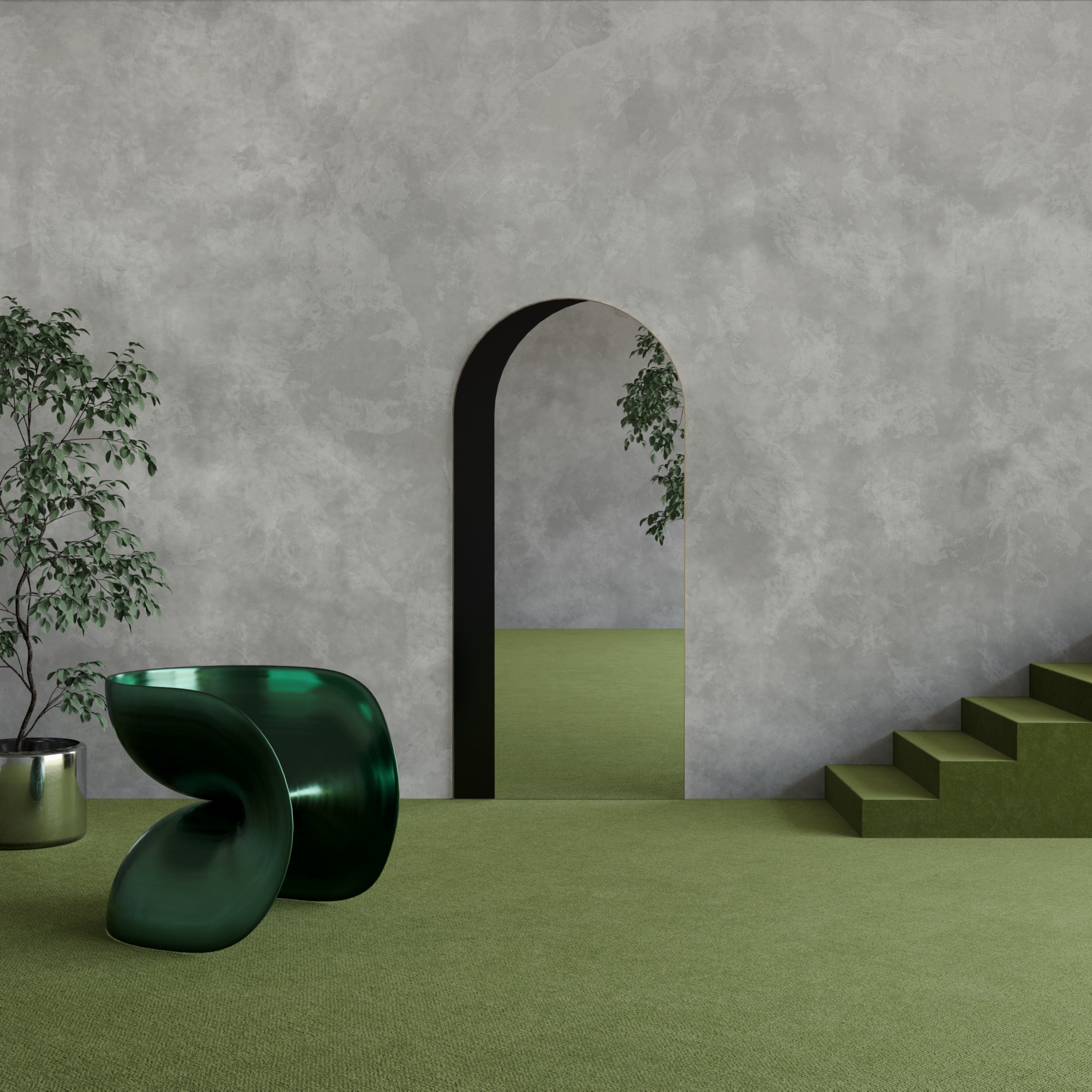 The Heavenly© Mural Wallpaper in Stone in an interior from drop it MODERN