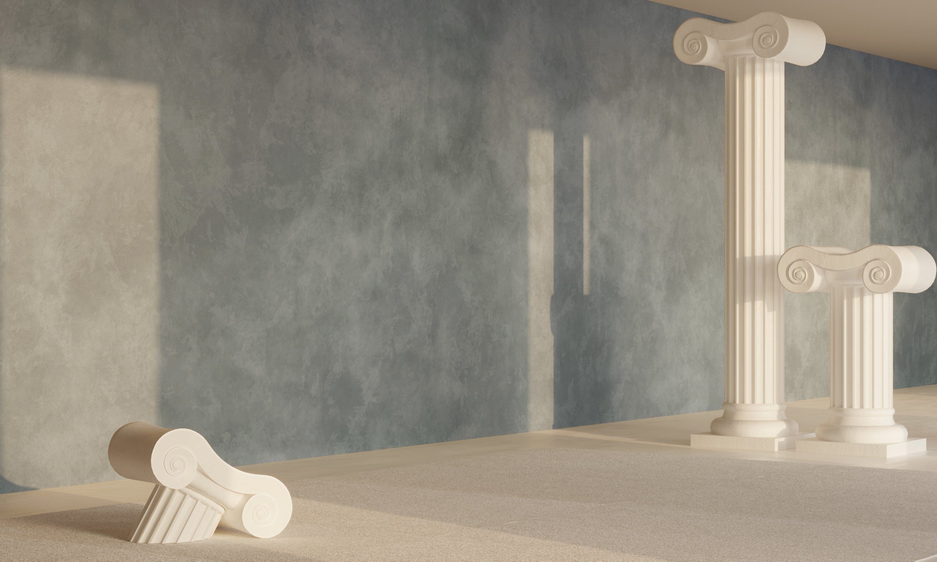 The Heavenly© Mural Wallpaper in Thunder in an exhibit from drop it MODERN