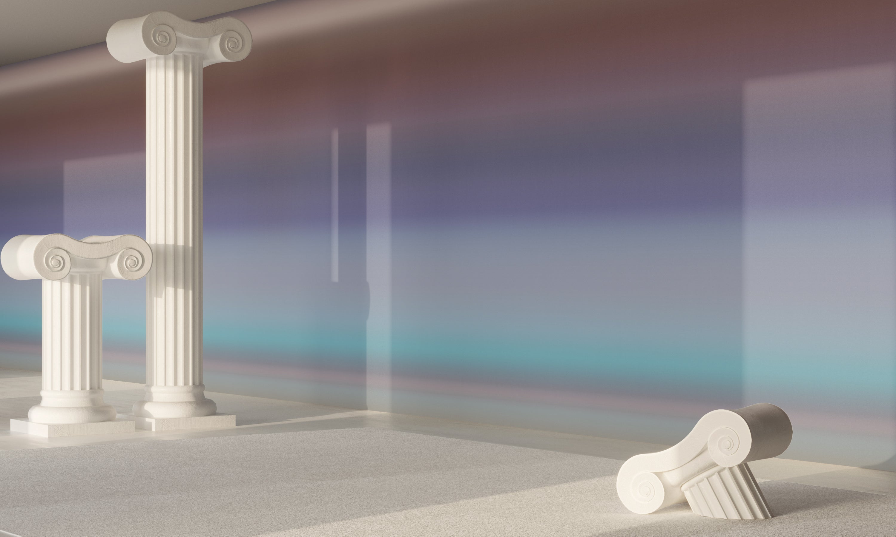 The Horizon© Wallpaper in Cool in an exhibit from drop it MODERN