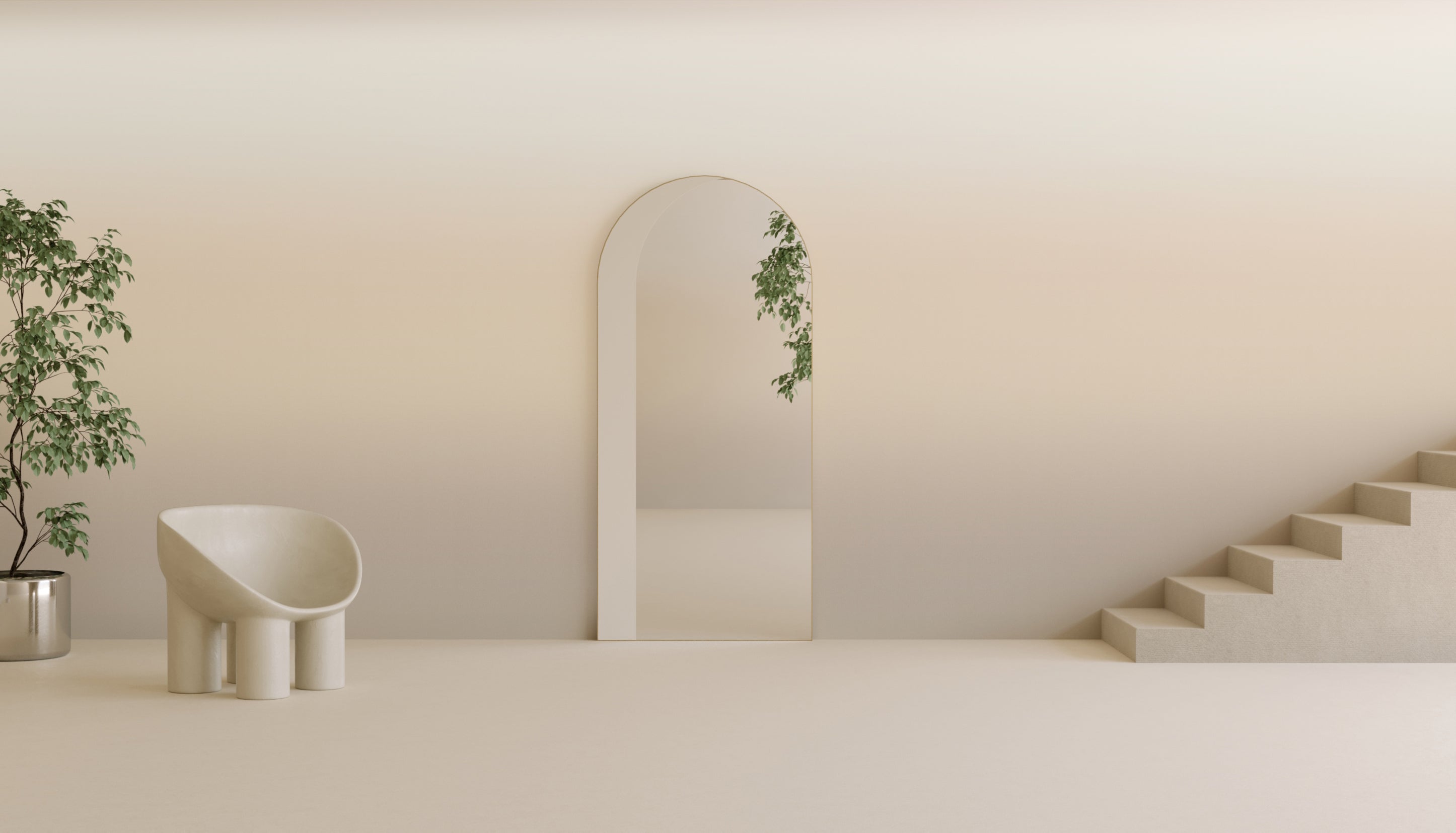 The Horizon© Wallpaper in Creme in an interior from drop it MODERN
