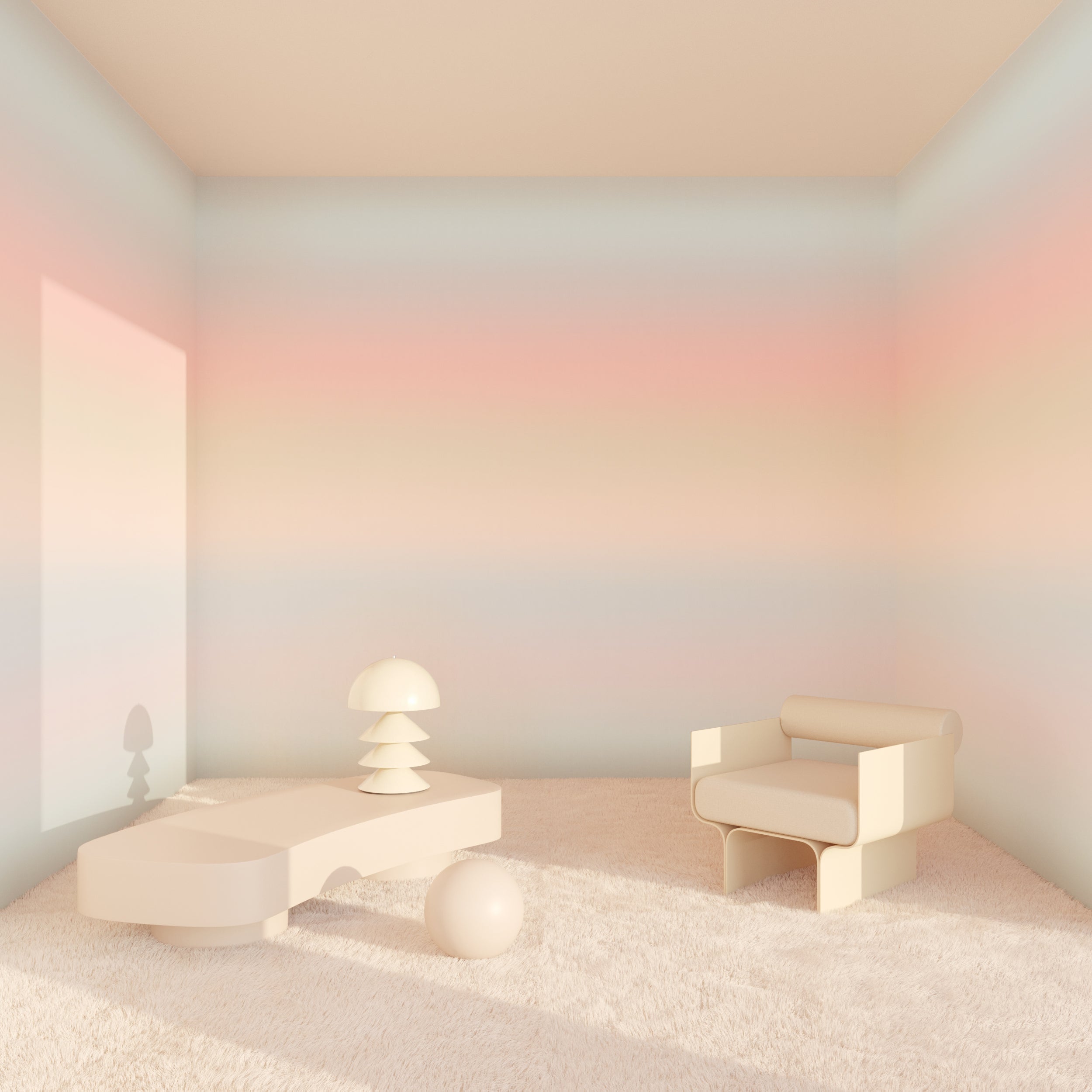 The Horizon© Wallpaper in glimmer in an interior from drop it MODERN
