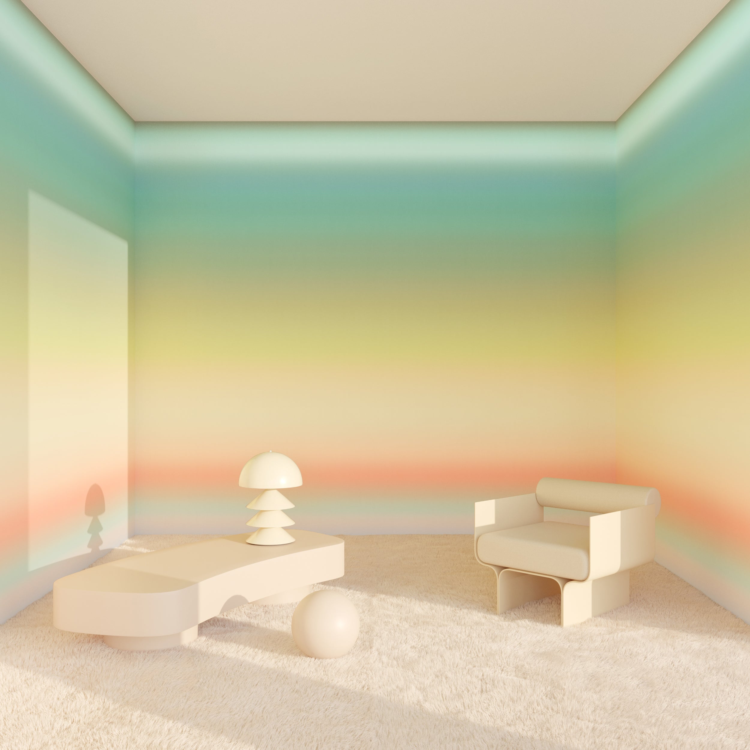 The Horizon© Wallpaper in Miami in a lounge room from drop it MODERN