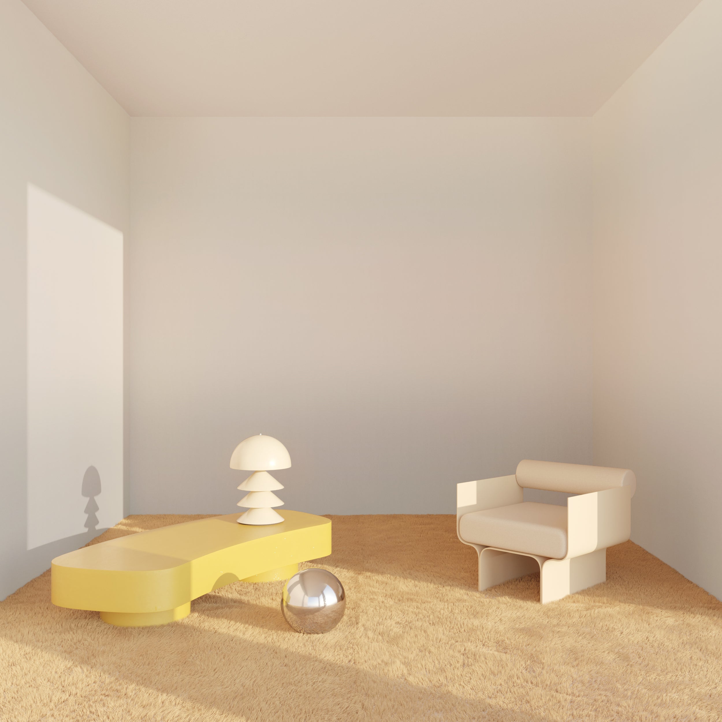 The Horizon© Wallpaper in Mist in an interior from drop it MODERN