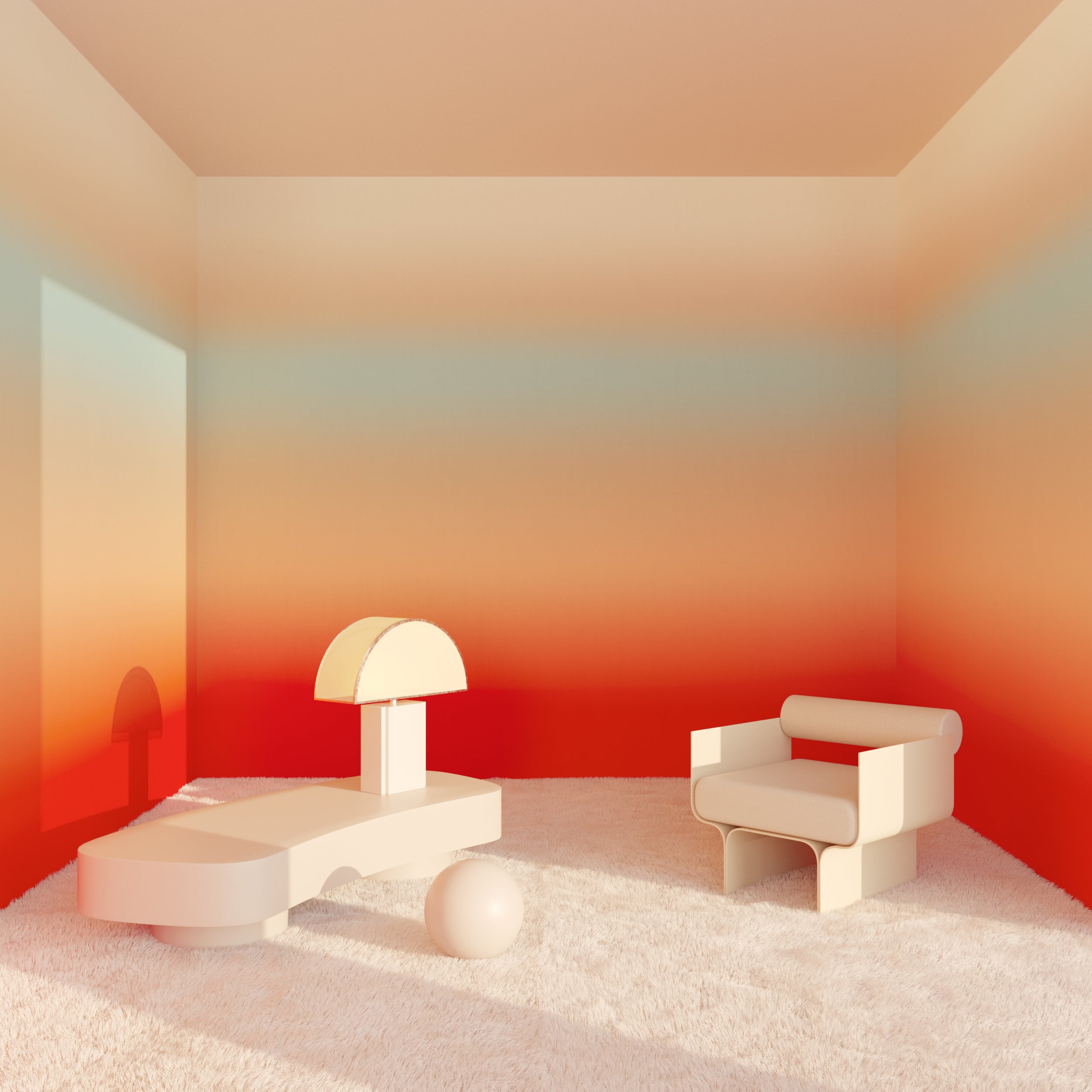 The Horizon© Wallpaper in sunset in an interior from drop it MODERN