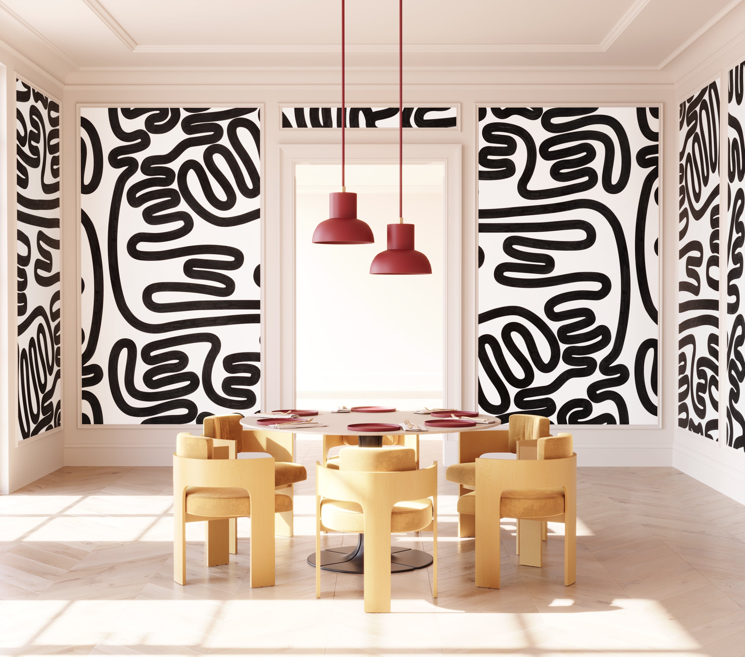 Infinito© Mural Wallpaper in Black + White