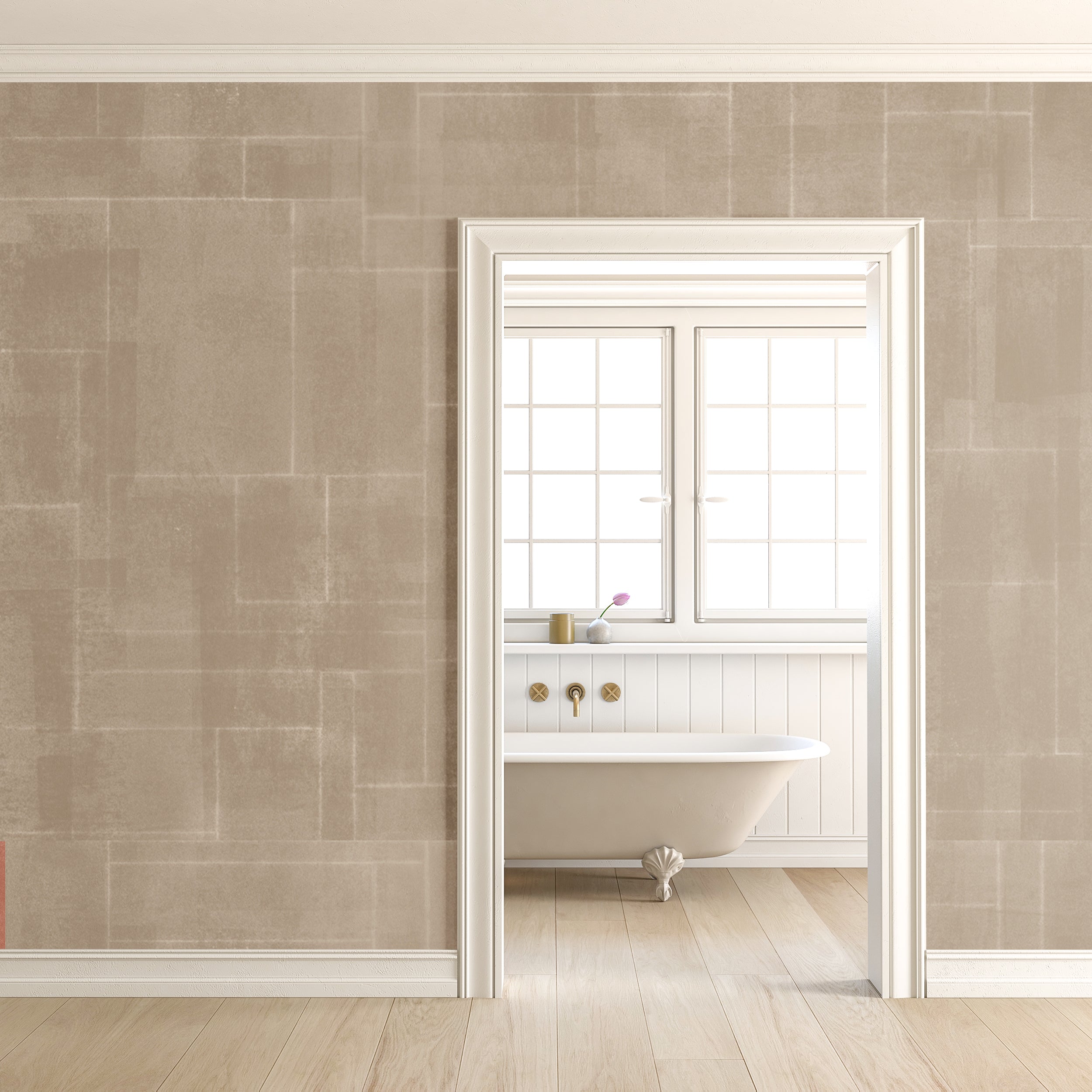 Jigsaw© Mural Wallpaper in Mocha