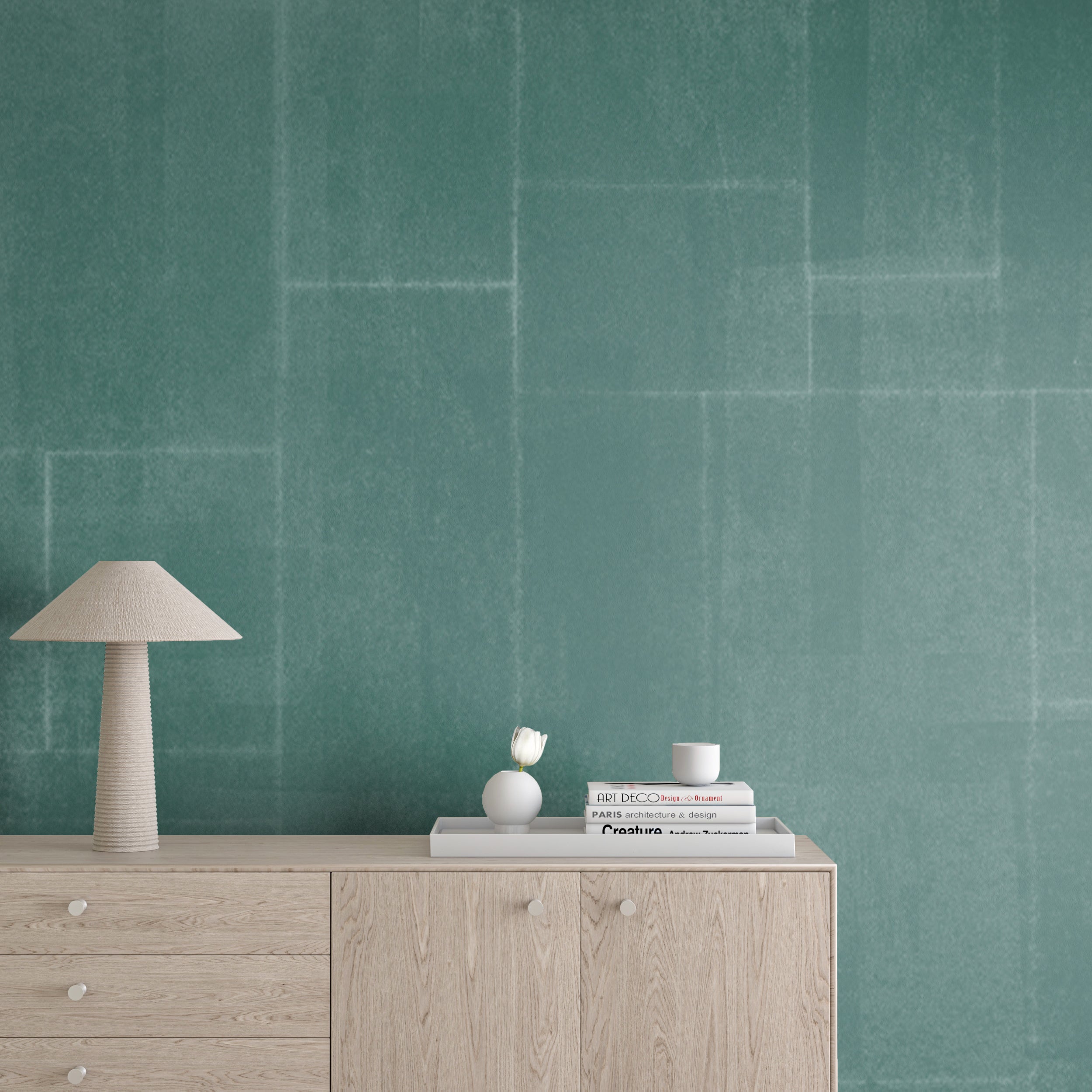 Jigsaw© Mural Wallpaper in Teal