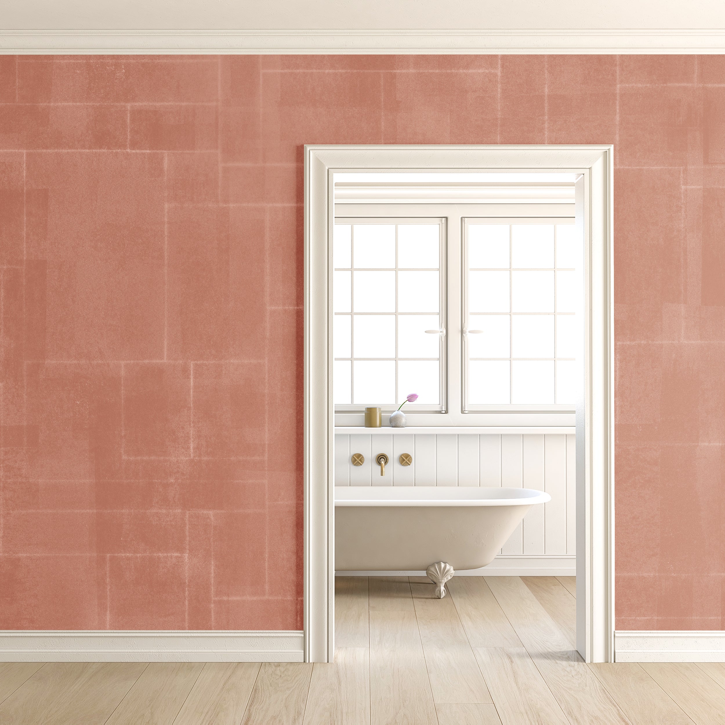 Jigsaw© Mural Wallpaper in Terracotta