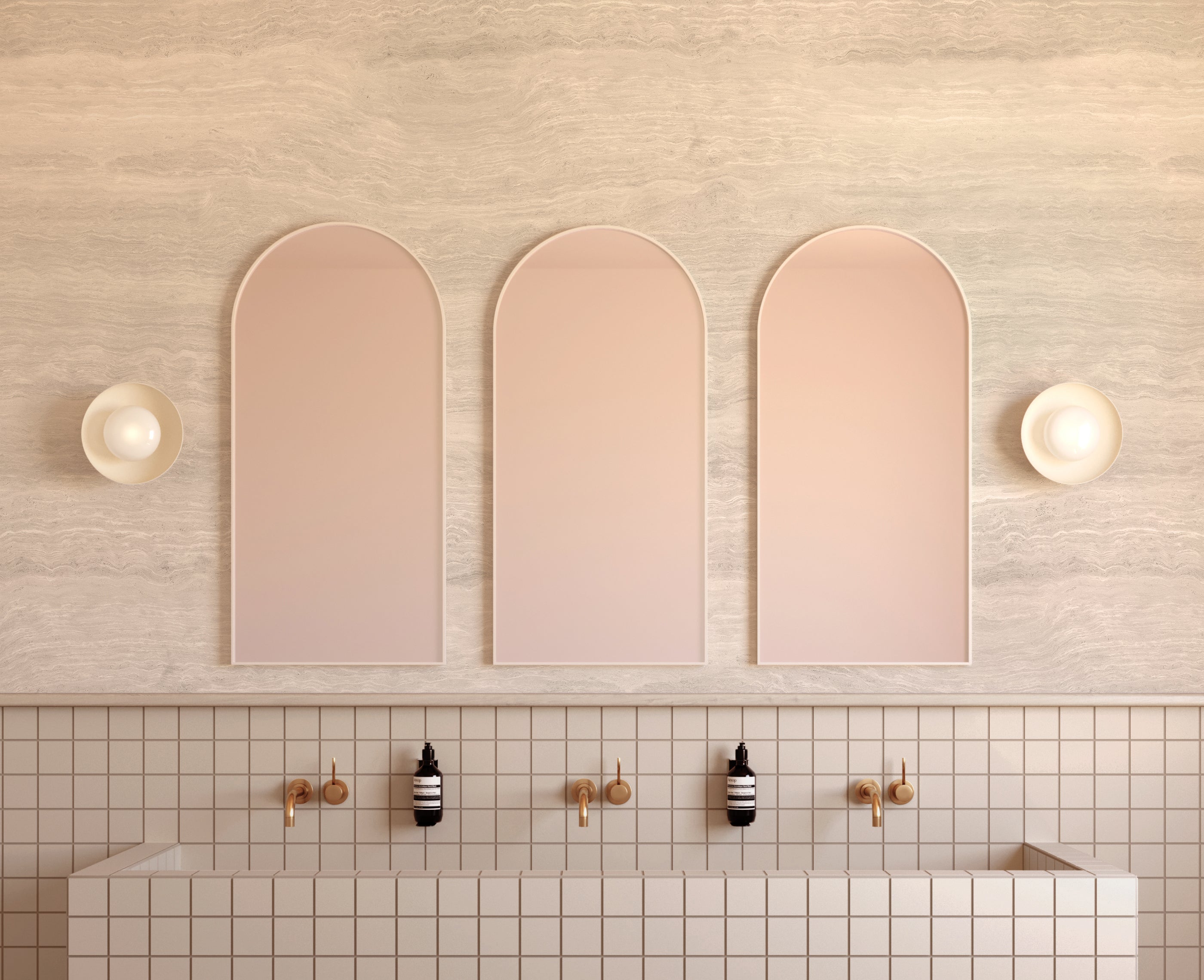 Limestone© Mural Wallpaper in Bone