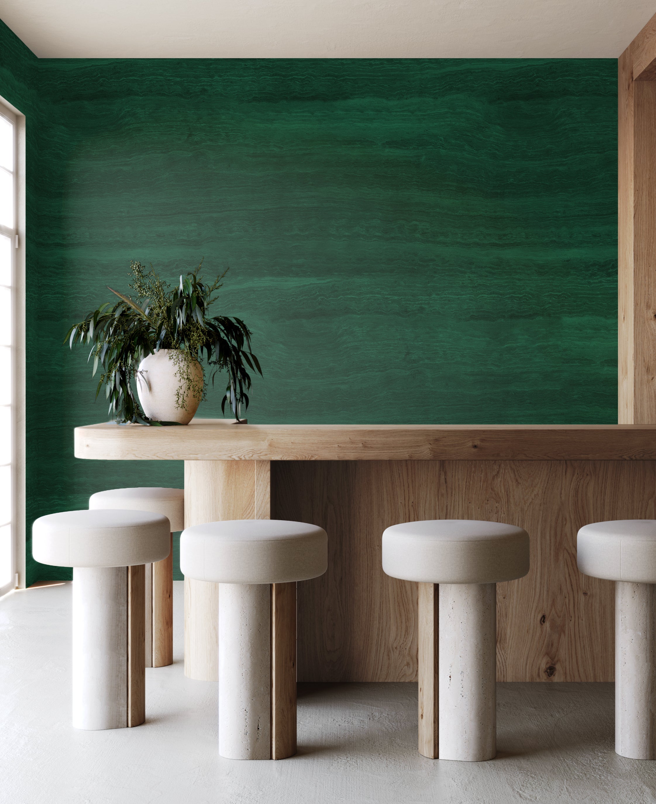 Limestone© Mural Wallpaper in Evergreen