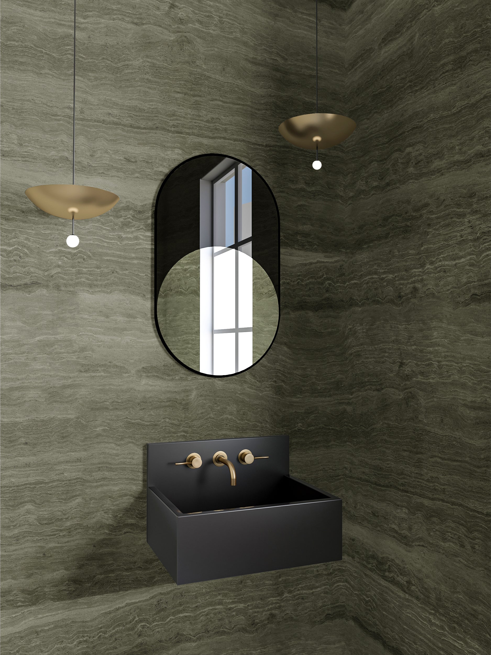 Limestone© Mural Wallpaper in Moss