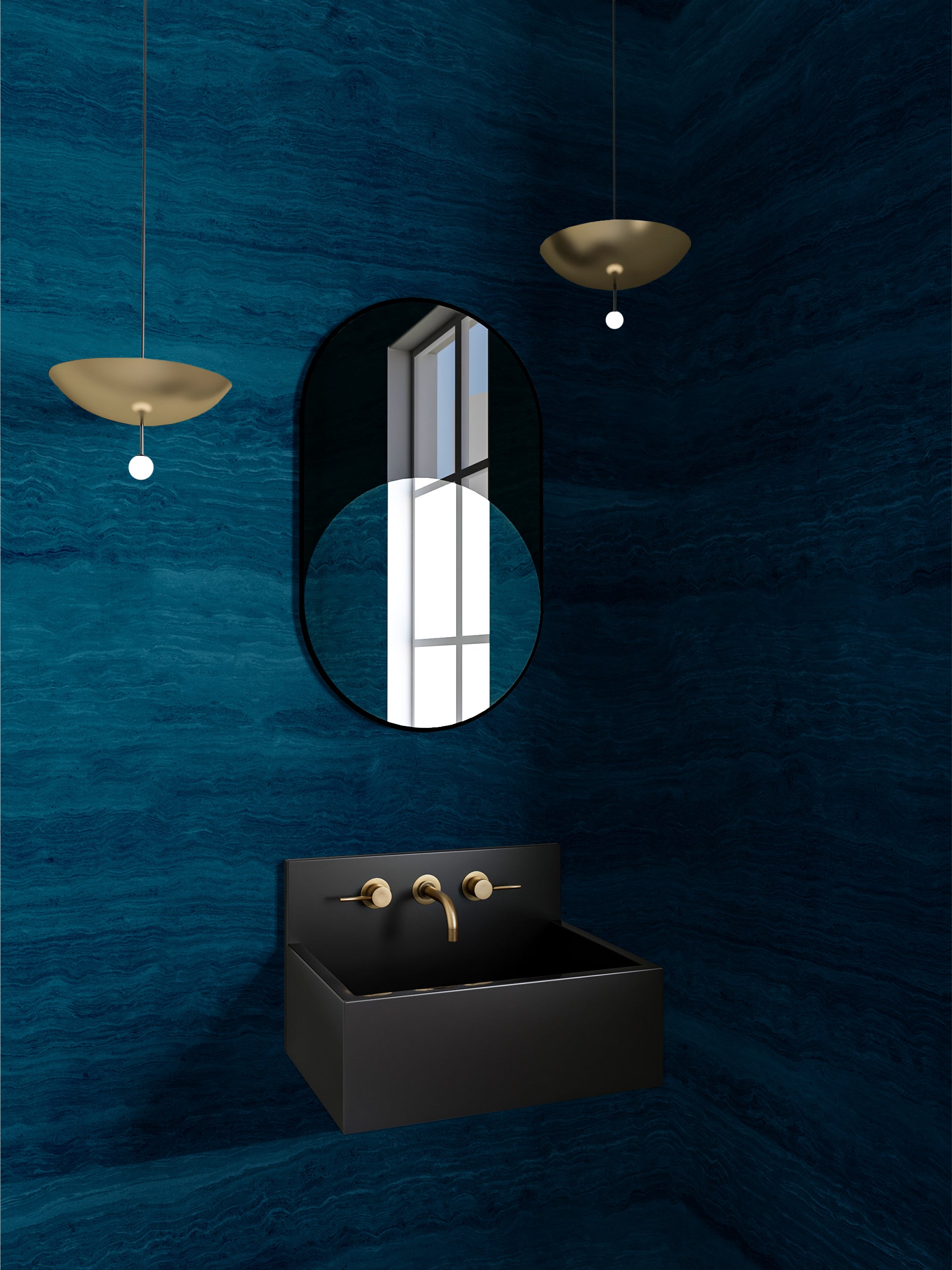 Limestone© Mural Wallpaper in sapphire