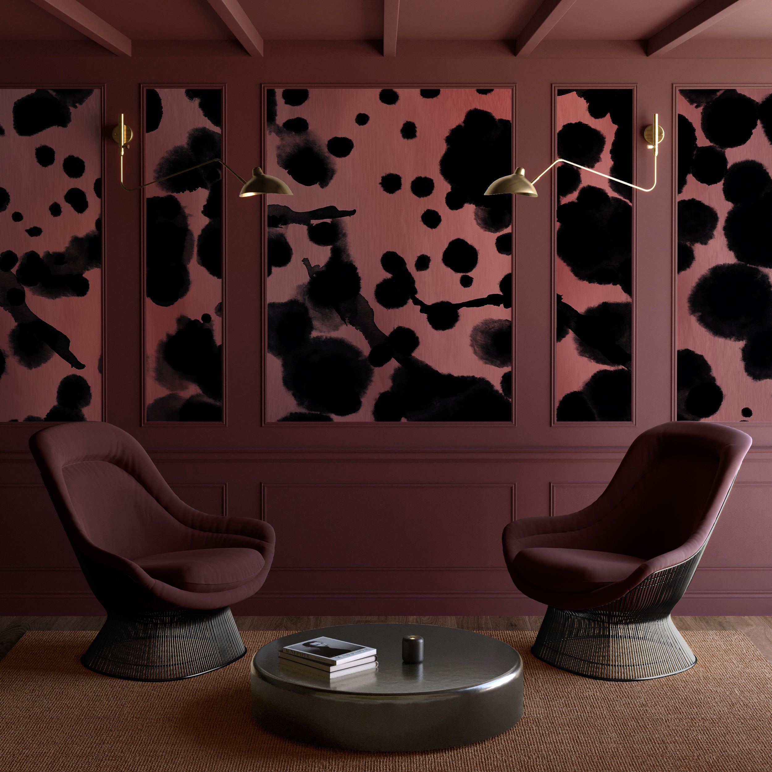 Midnight Oil MURAL© Wallpaper in Mauve