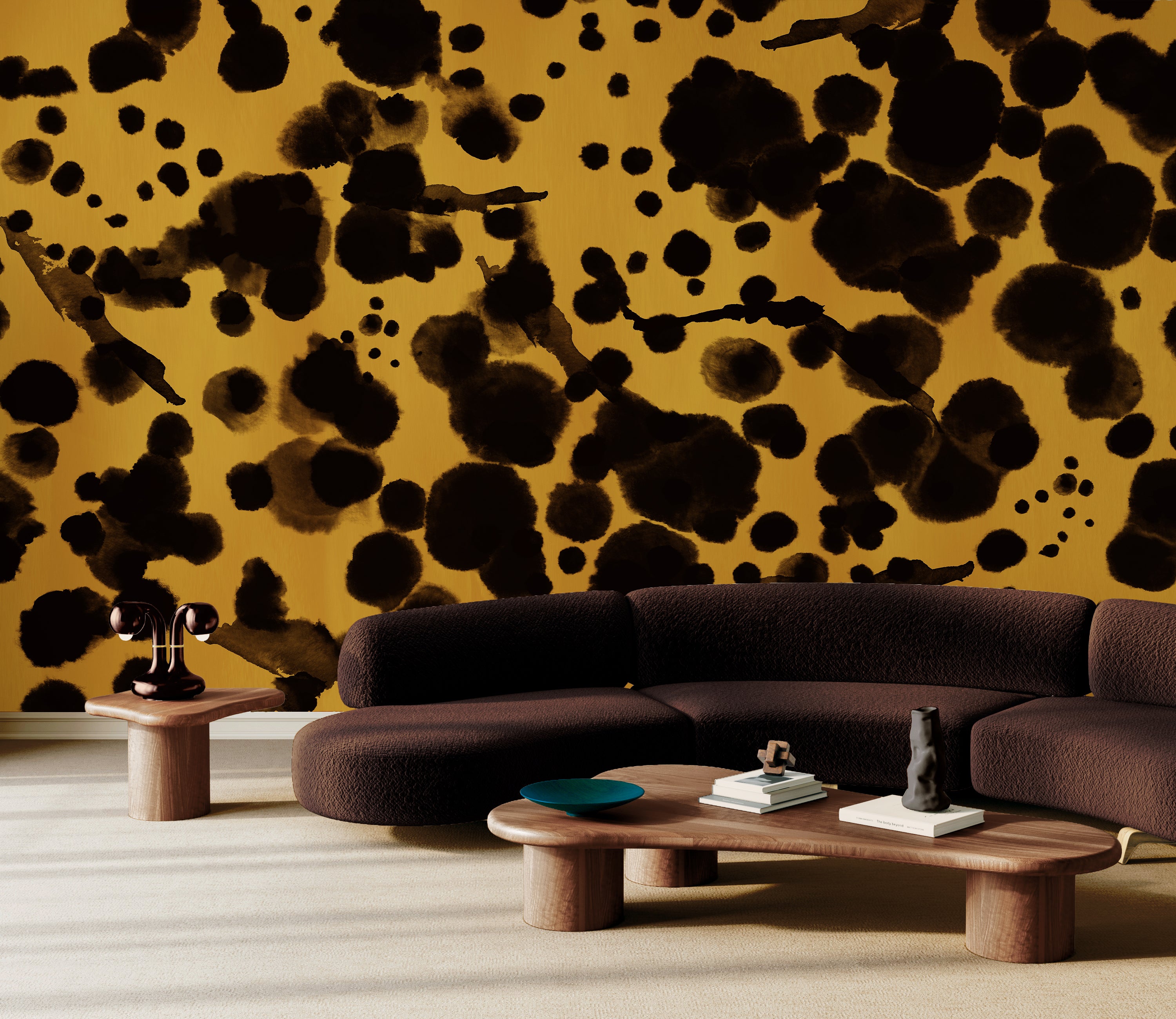 Midnight Oil MURAL© Wallpaper in Mustard